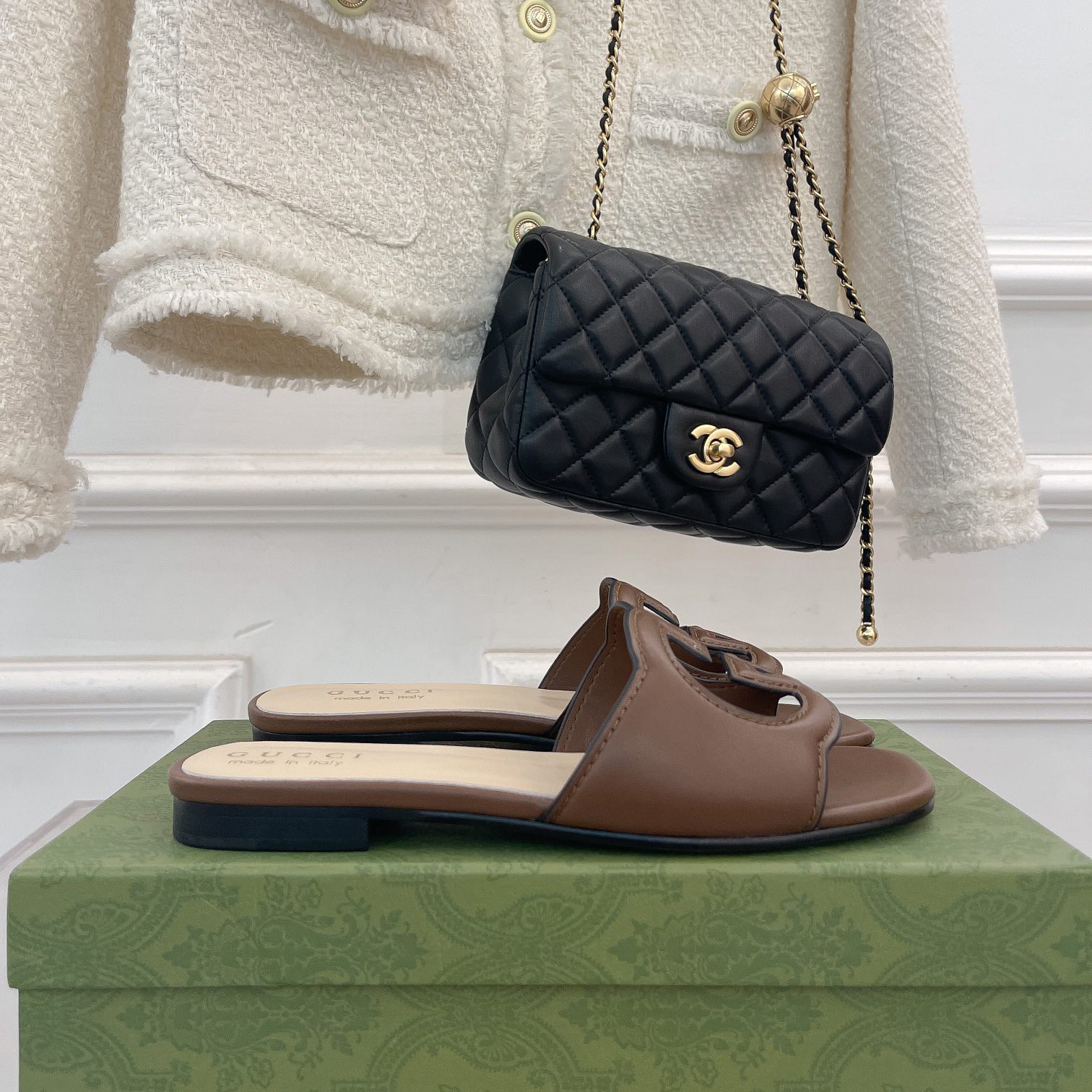 Gucci Women's Interlocking G Cut-Out Slide Sandal - DopestKickz