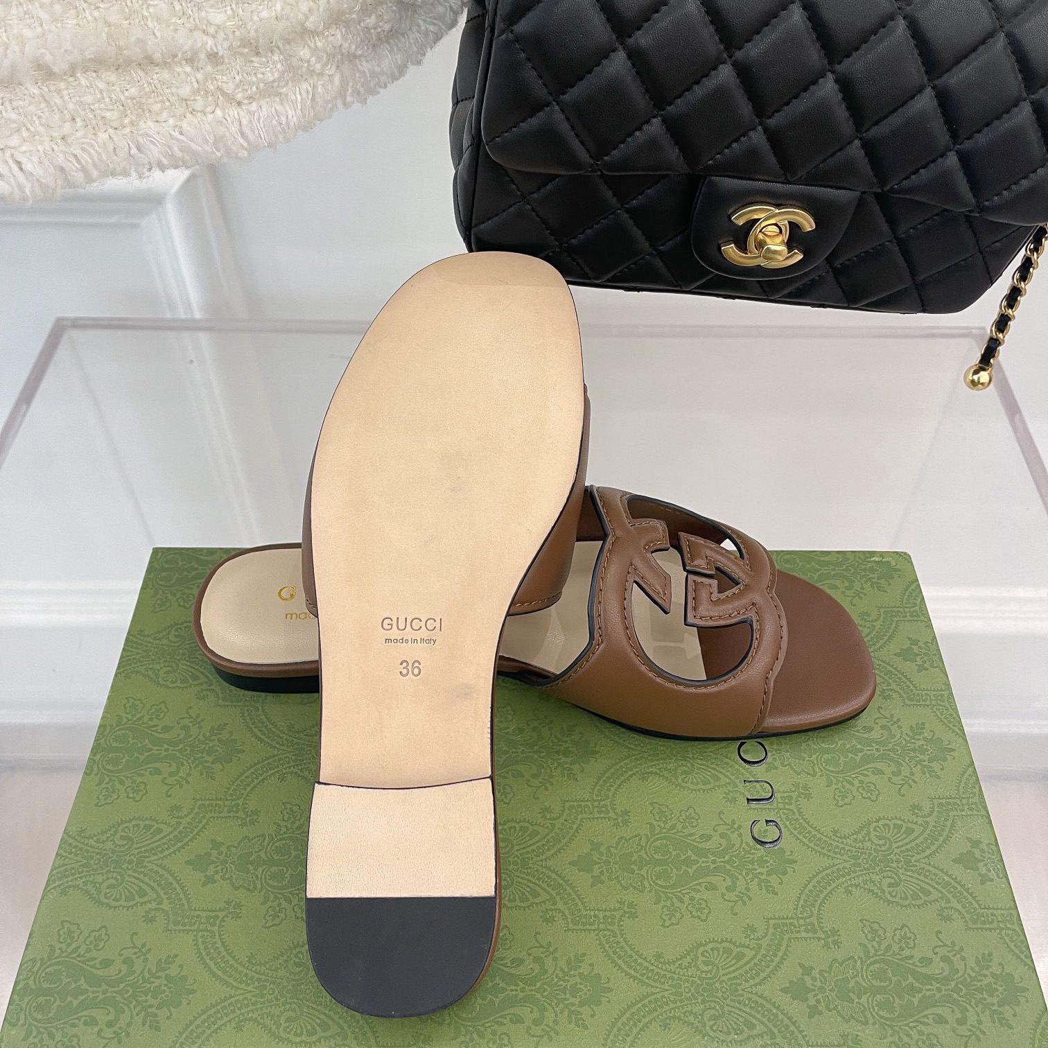 Gucci Women's Interlocking G Cut-Out Slide Sandal - DopestKickz