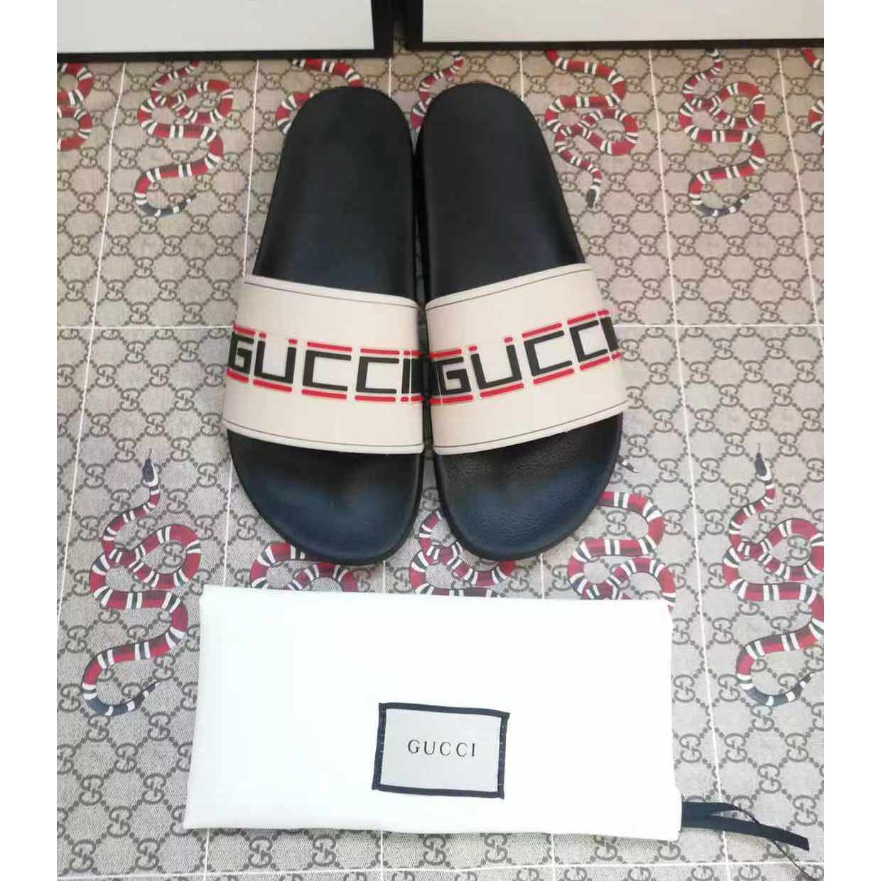 Gucci Logo Slide Sandal - DopestKickz