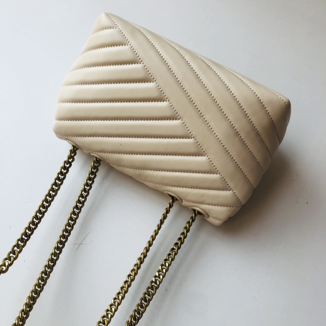 ToryBurch Kira Chevron Convertible Shoulder Bag(22.5-15-8cm)  TB316S90452 - DopestKickz