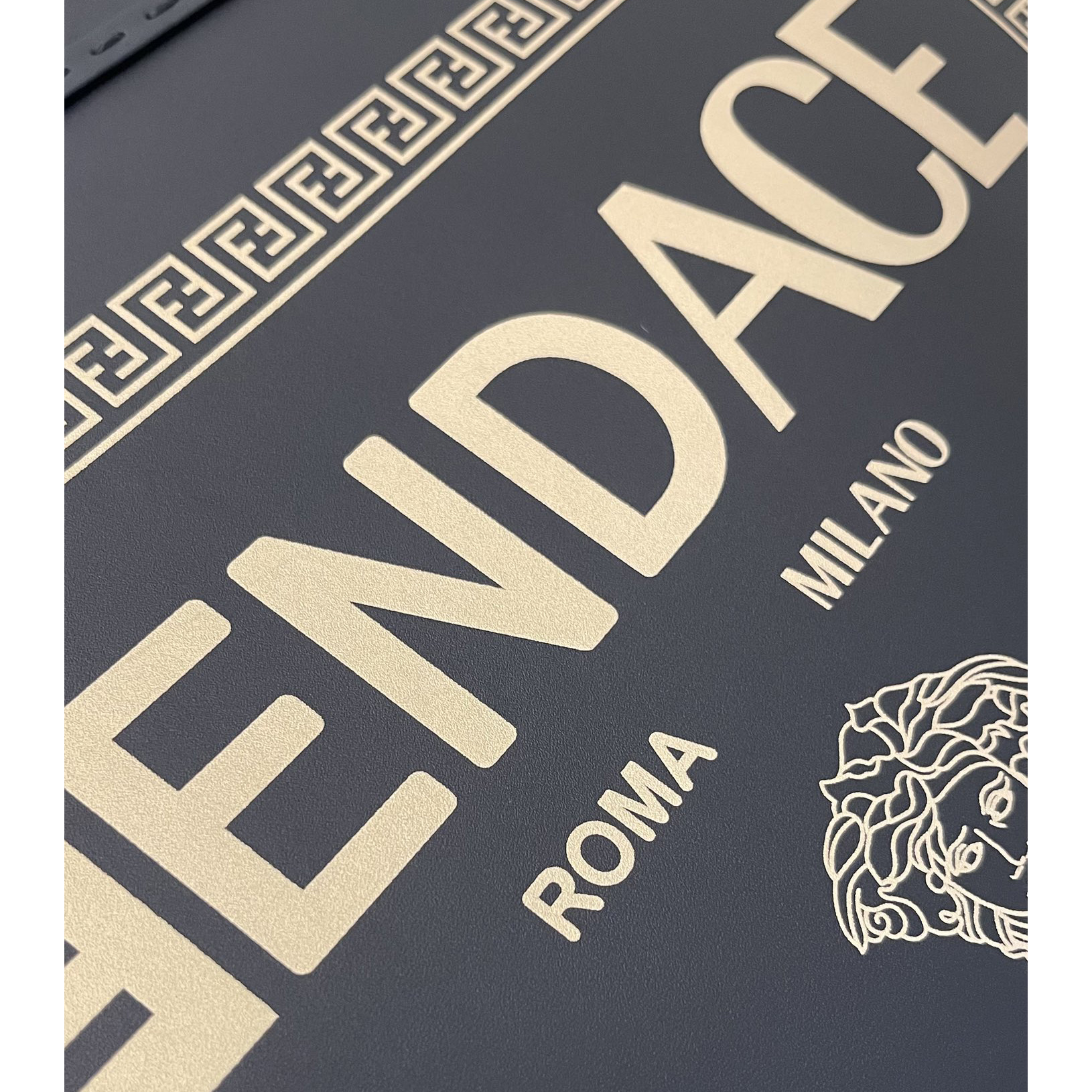 Versace x Fendi Sunshine Medium Fendace Printed White Leather Shopper(35-31-17cm) - DopestKickz