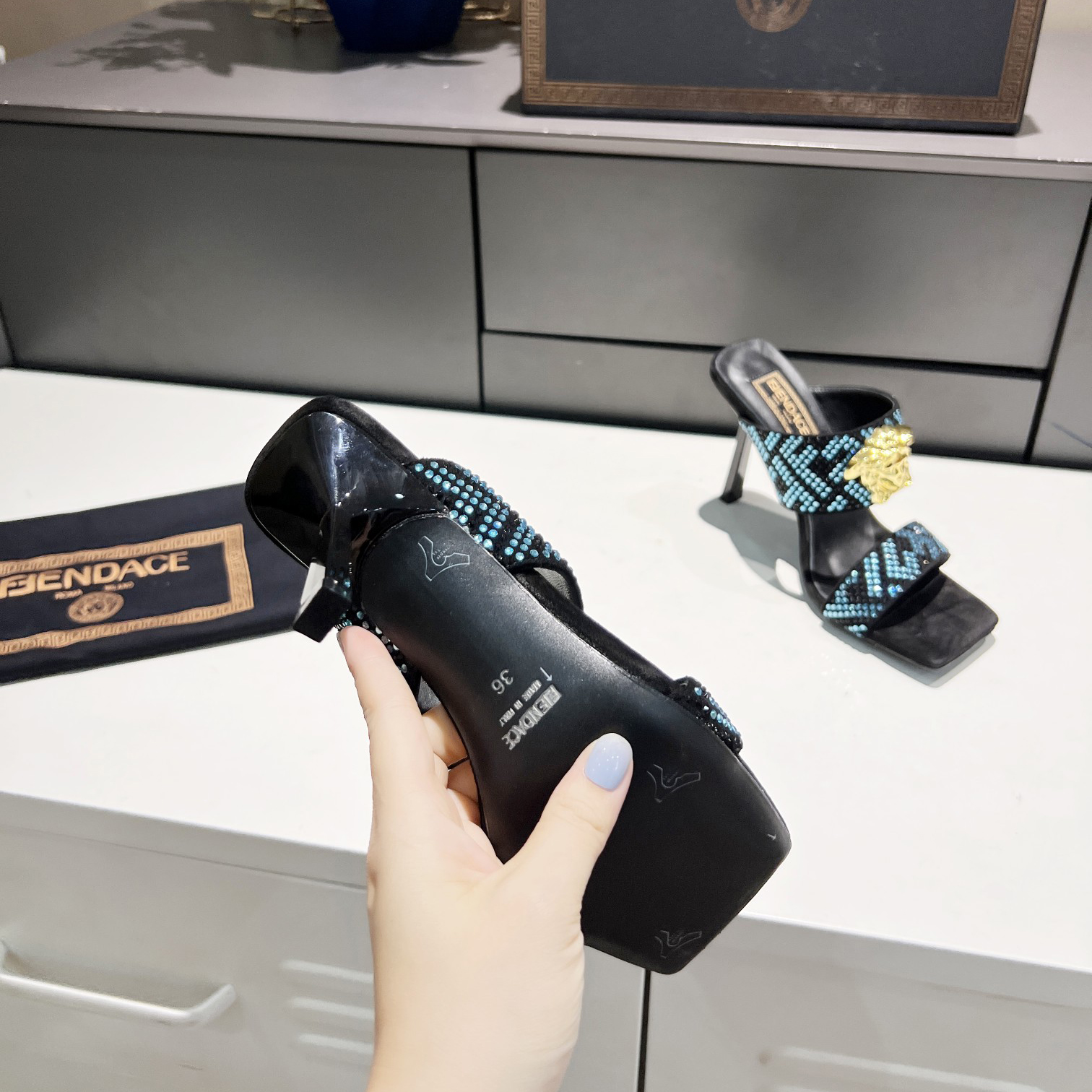 Versace Fendace  FF Jacquard Mules - DopestKickz