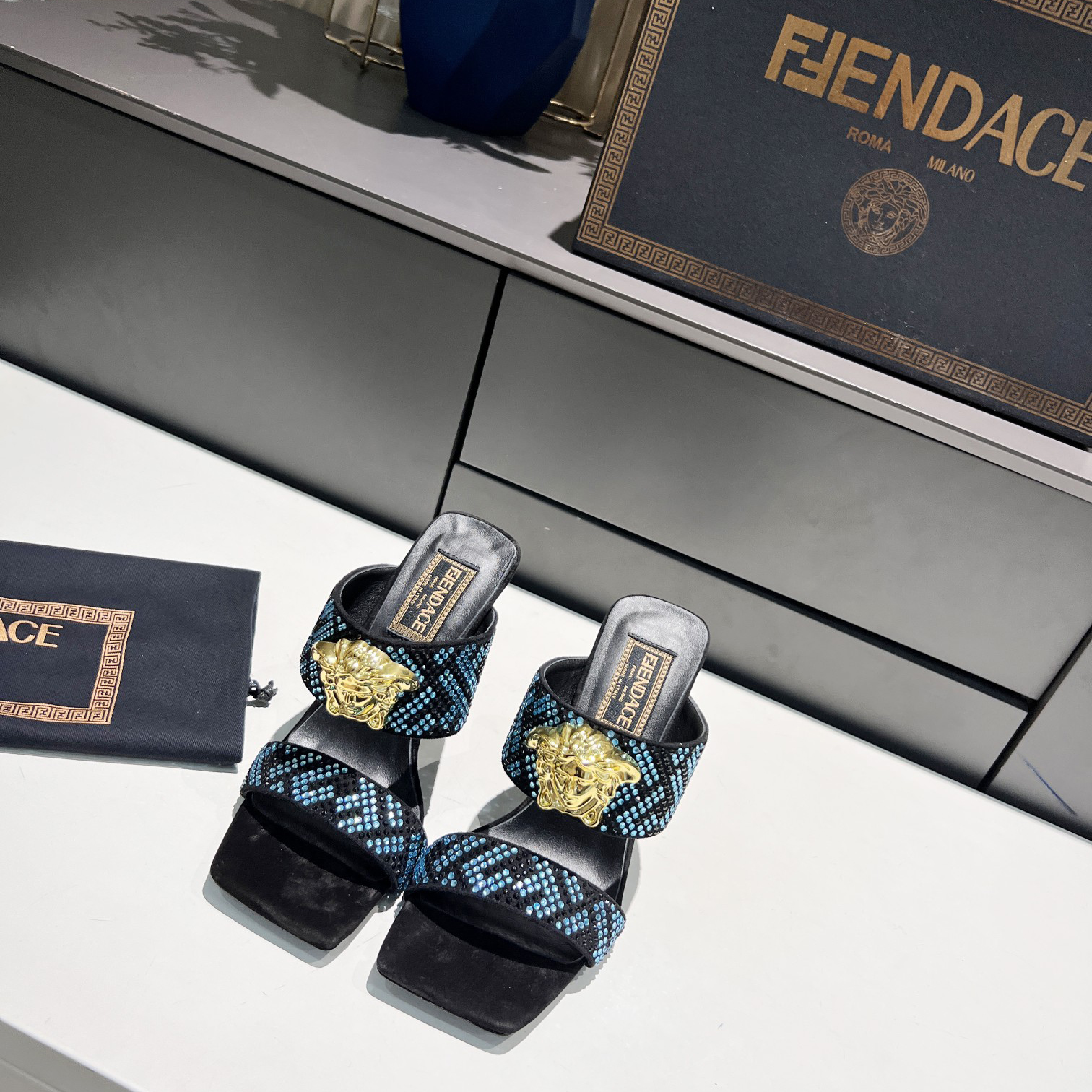 Versace Fendace  FF Jacquard Mules - DopestKickz