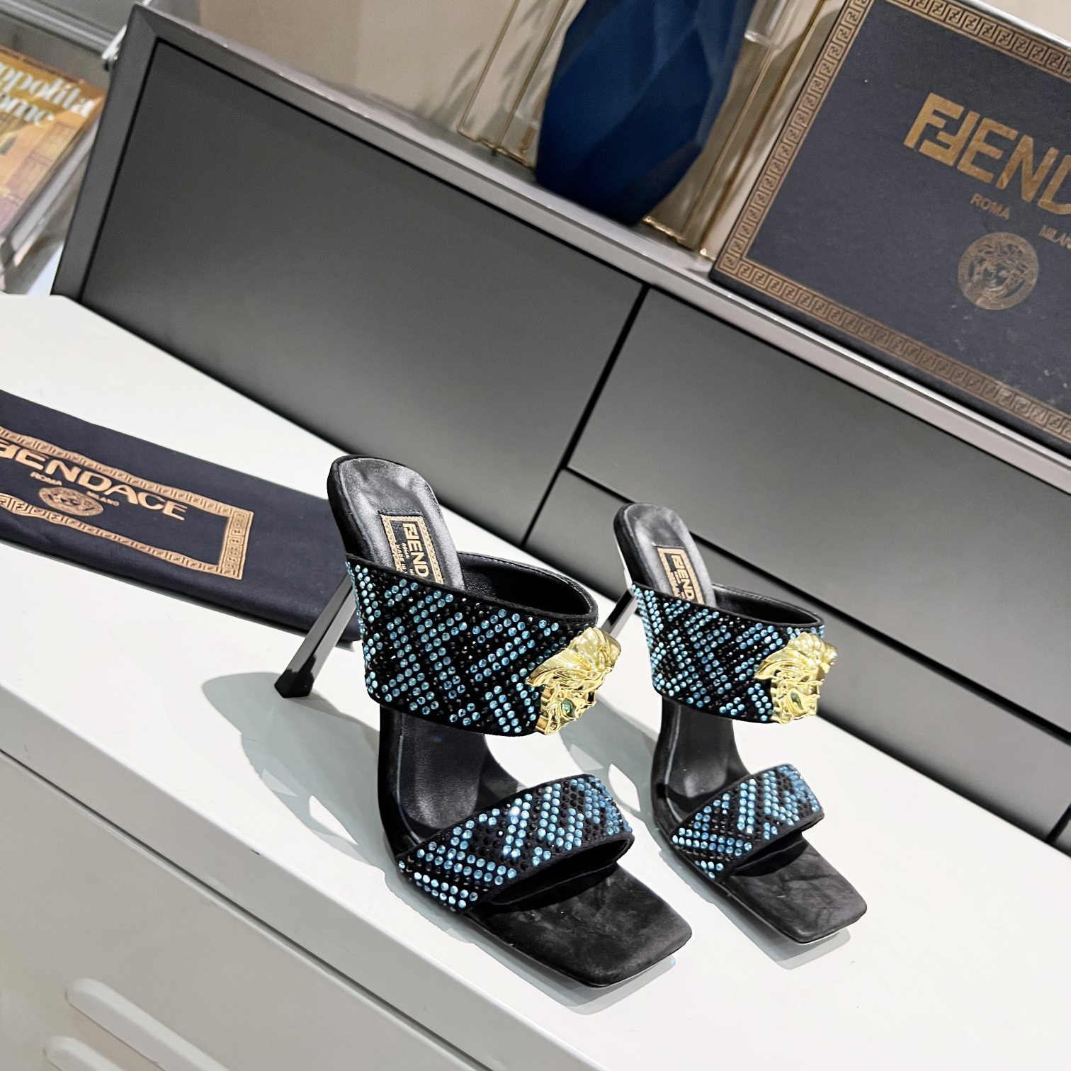 Versace Fendace  FF Jacquard Mules - DopestKickz