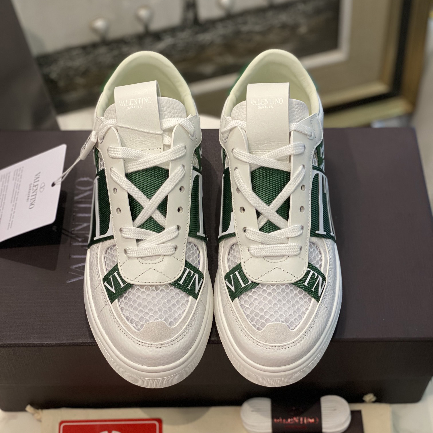 Valenti  VL7N Low-Top Sneakers In Calfskin And Mesh Fabric With Bands - DopestKickz