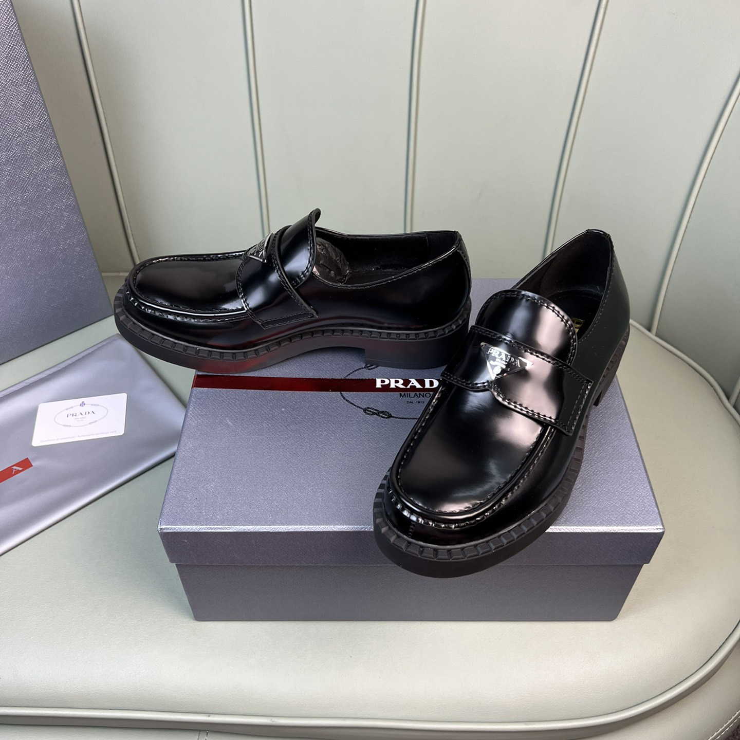 Prada Chocolate Sharp Brushed Leather Pointed Loafers - DopestKickz