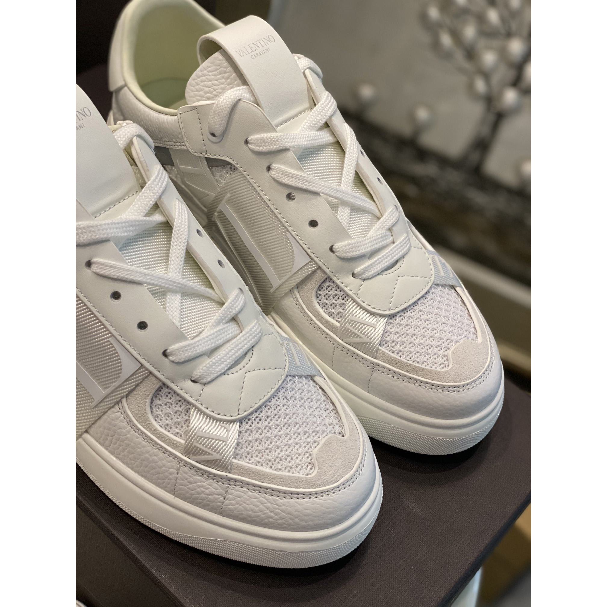 Valenti VL7N Low-Top Sneakers In Calfskin And Mesh Fabric With Bands - DopestKickz