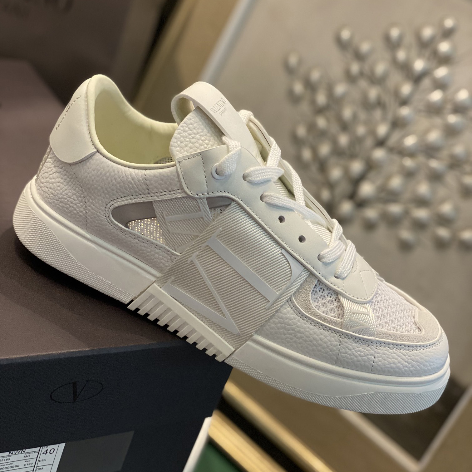 Valenti VL7N Low-Top Sneakers In Calfskin And Mesh Fabric With Bands - DopestKickz