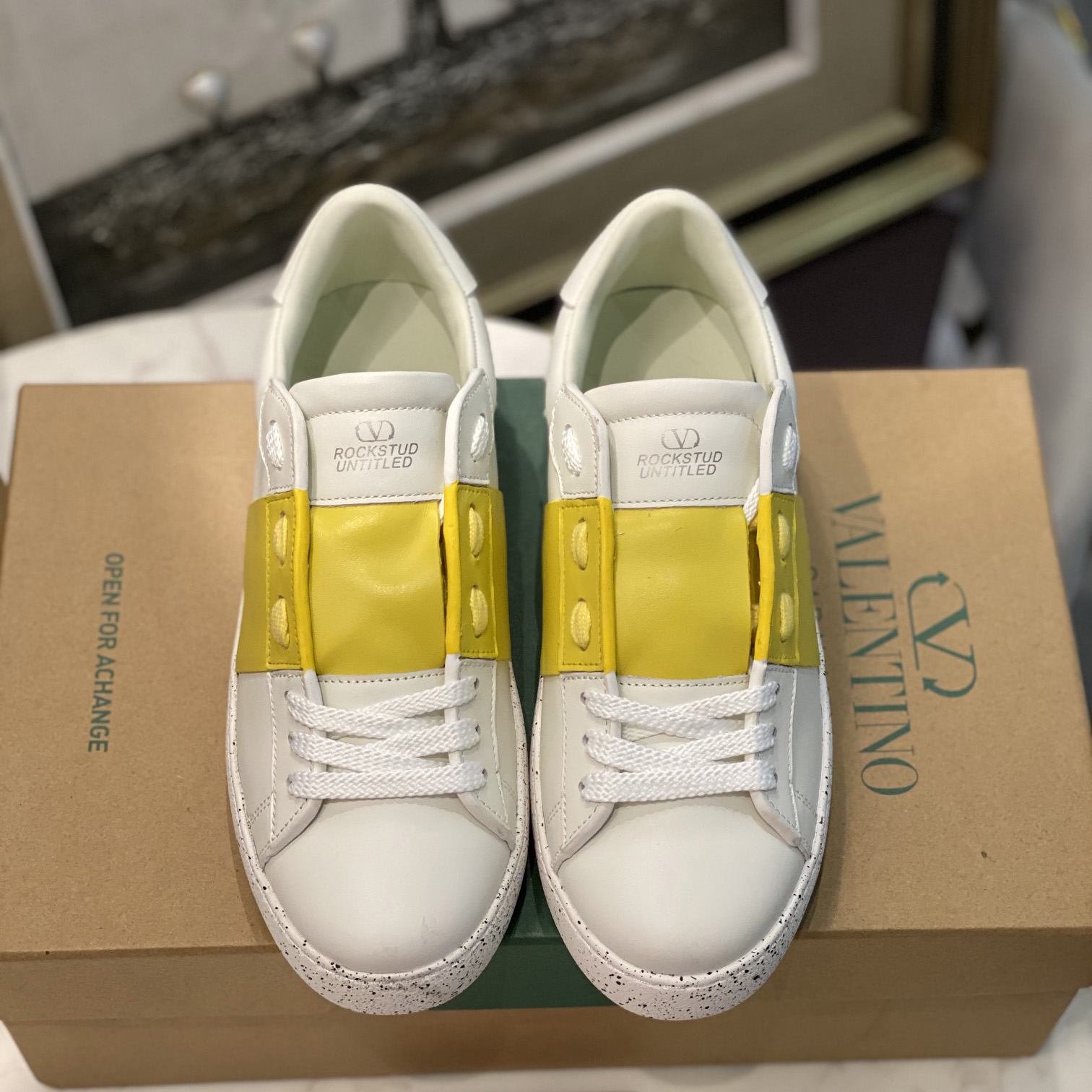 Valenti Open For A Change Sneaker In Bio-Based Material In White/Lemon Cream - DopestKickz