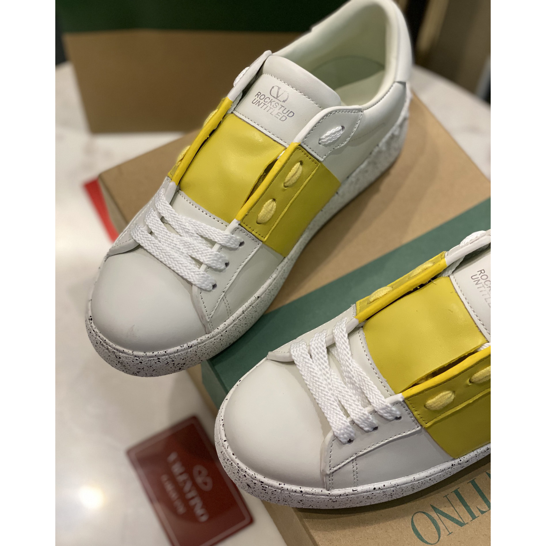 Valenti Open For A Change Sneaker In Bio-Based Material In White/Lemon Cream - DopestKickz