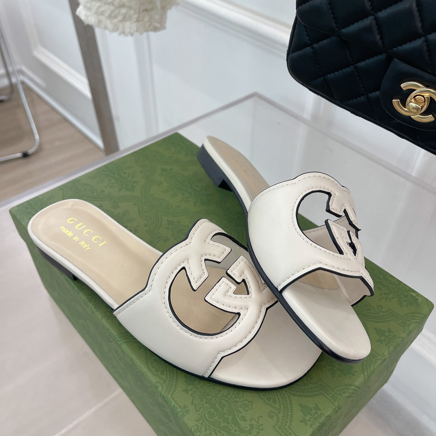 Gucci Women's Interlocking G Cut-Out Slide Sandal - DopestKickz