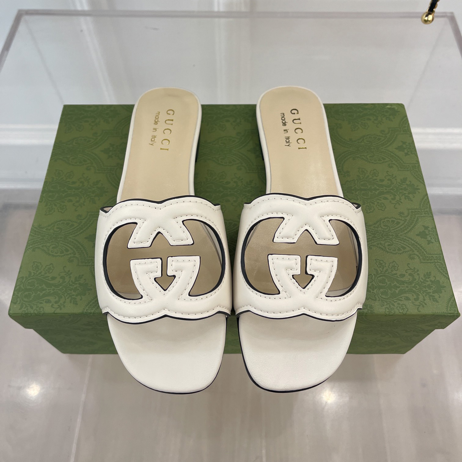 Gucci Women's Interlocking G Cut-Out Slide Sandal - DopestKickz