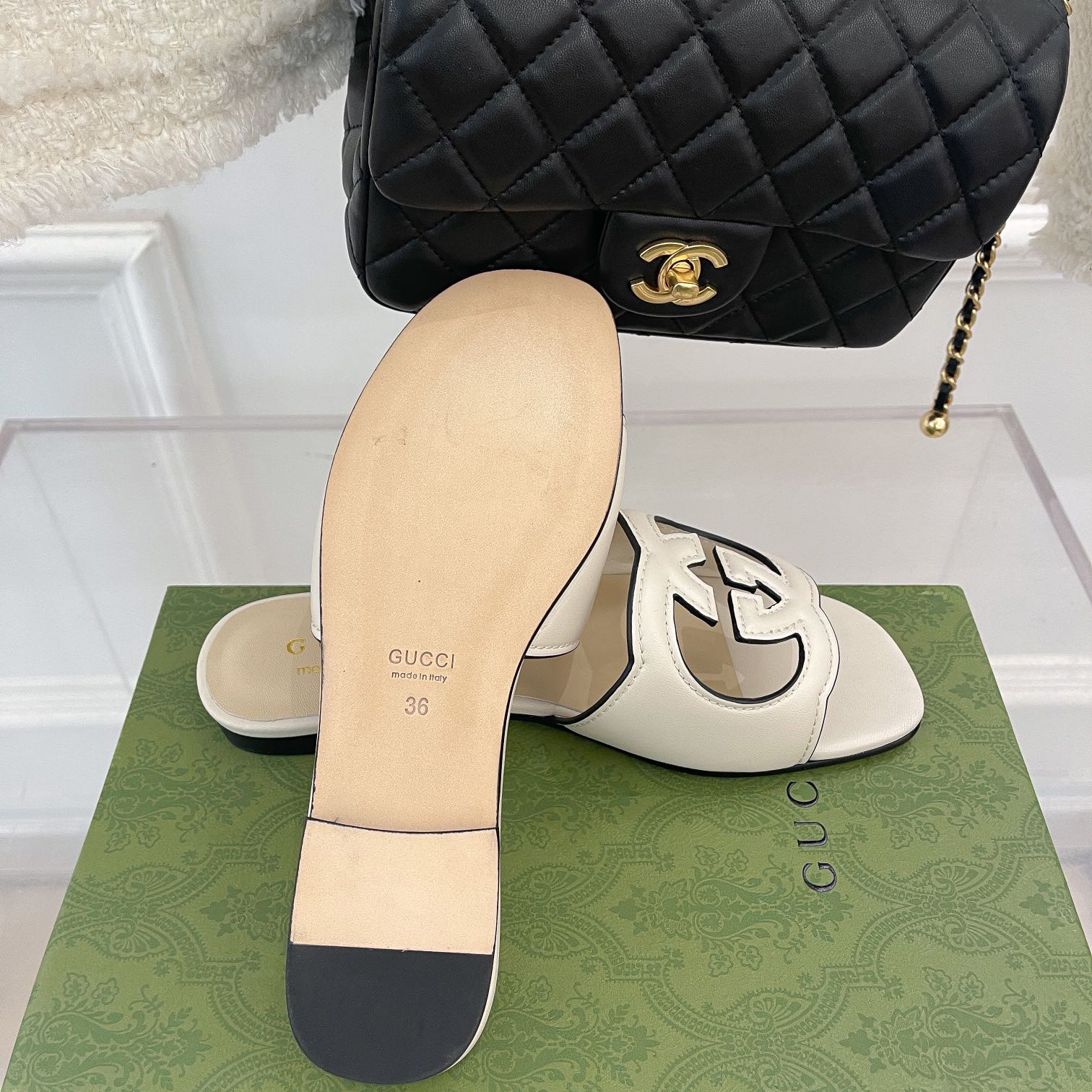 Gucci Women's Interlocking G Cut-Out Slide Sandal - DopestKickz