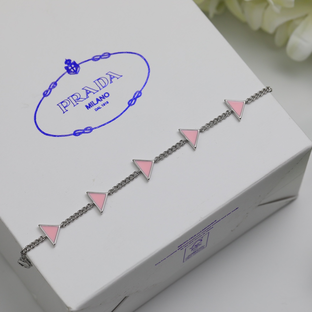 Prada Symbole Bracelet In Alabaster Pink - DopestKickz