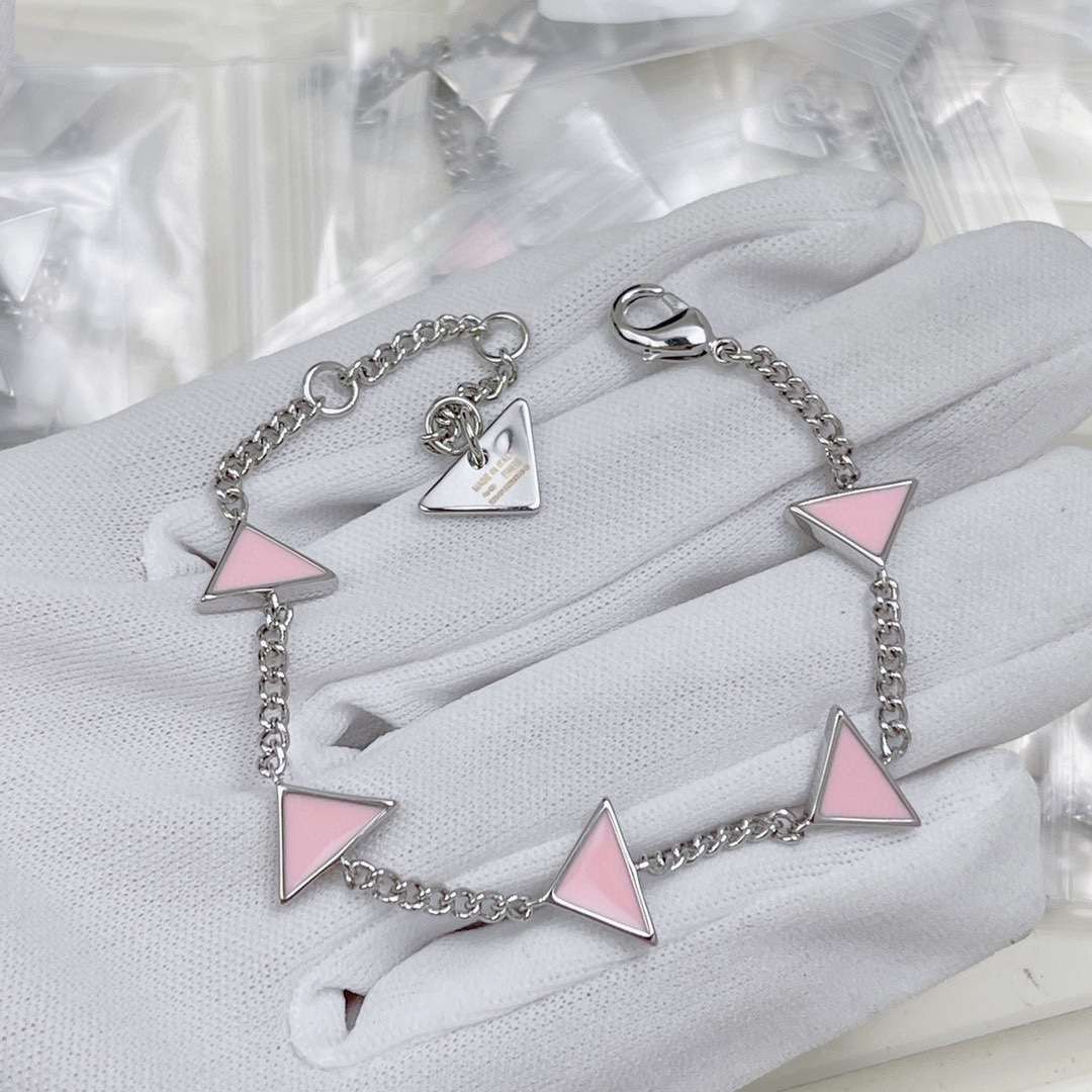 Prada Symbole Bracelet In Alabaster Pink - DopestKickz