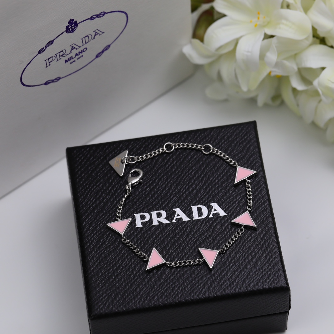 Prada Symbole Bracelet In Alabaster Pink - DopestKickz