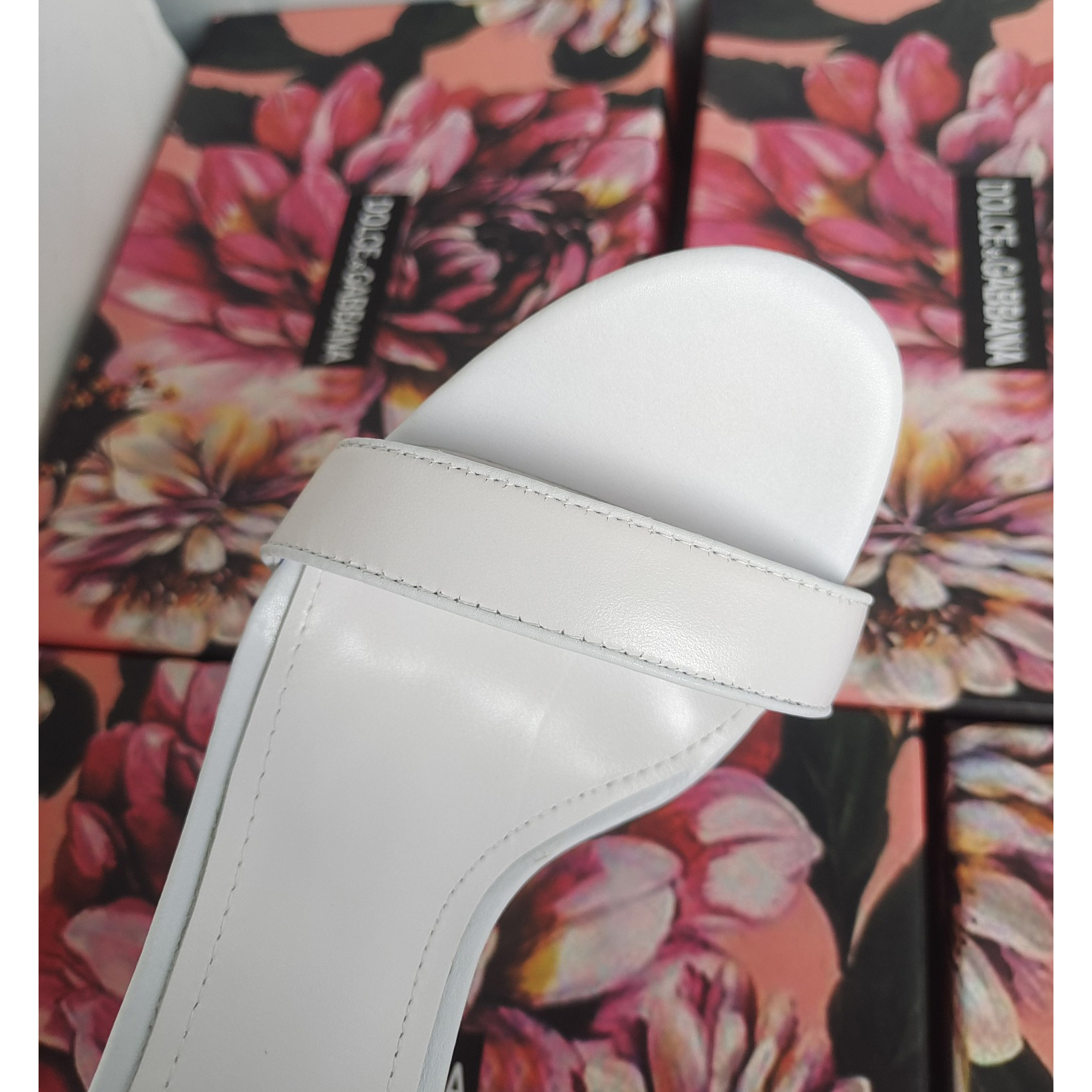 Dolce & Gabbana Nappa Leather Sandals With Baroque DG Heel - DopestKickz