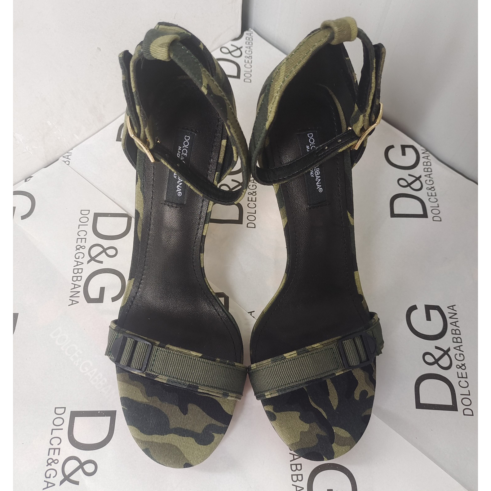 Dolce & Gabbana  Baroque DG Sandals In Camouflage Patchwork - DopestKickz