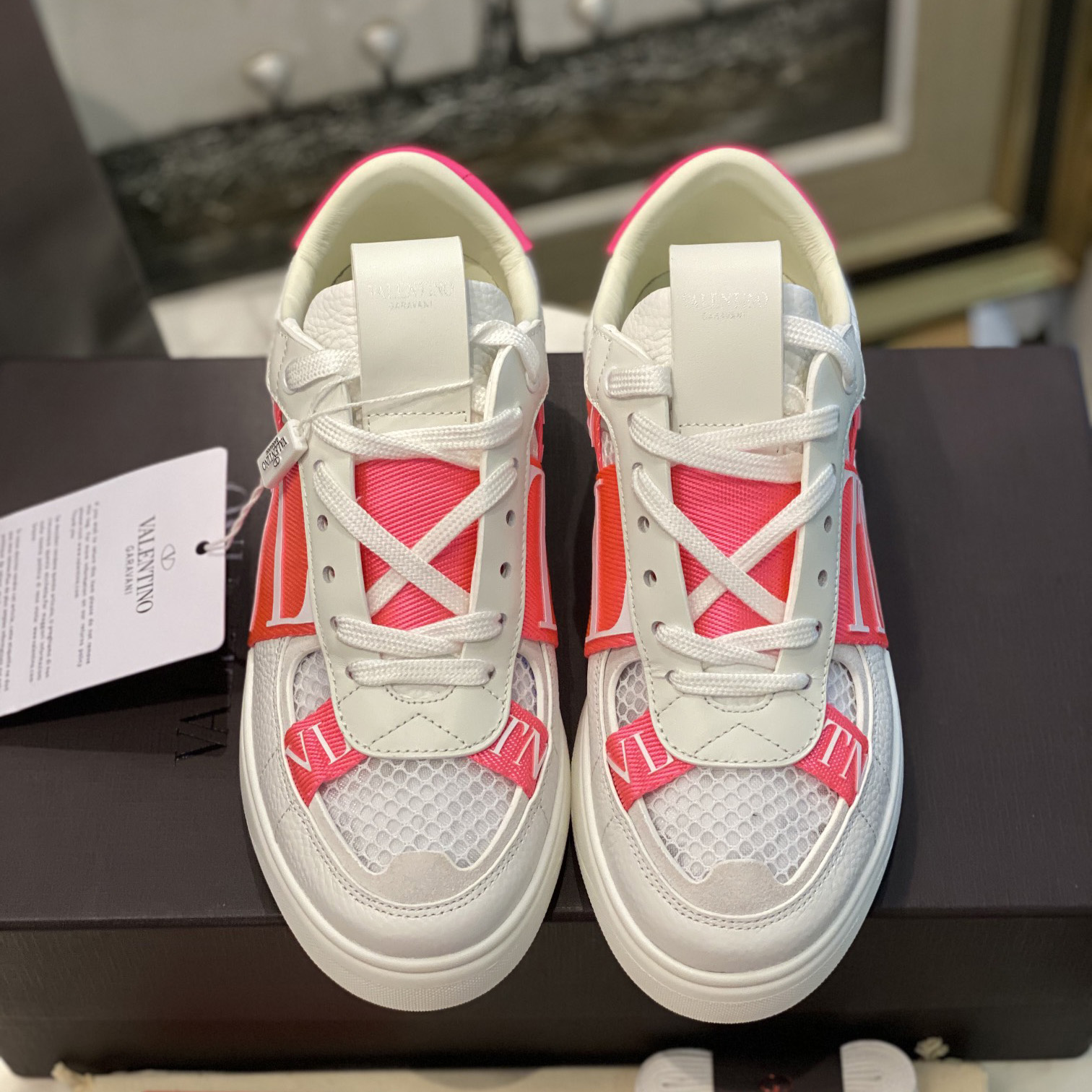 Valenti Low-Top Calfskin And Mesh VL7N Sneaker With Bands - DopestKickz