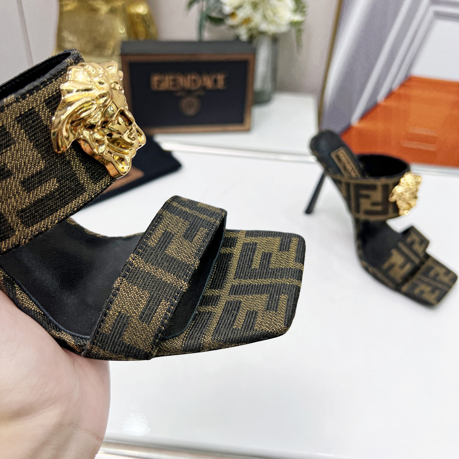 Versace Fendace  FF Jacquard Mules - DopestKickz