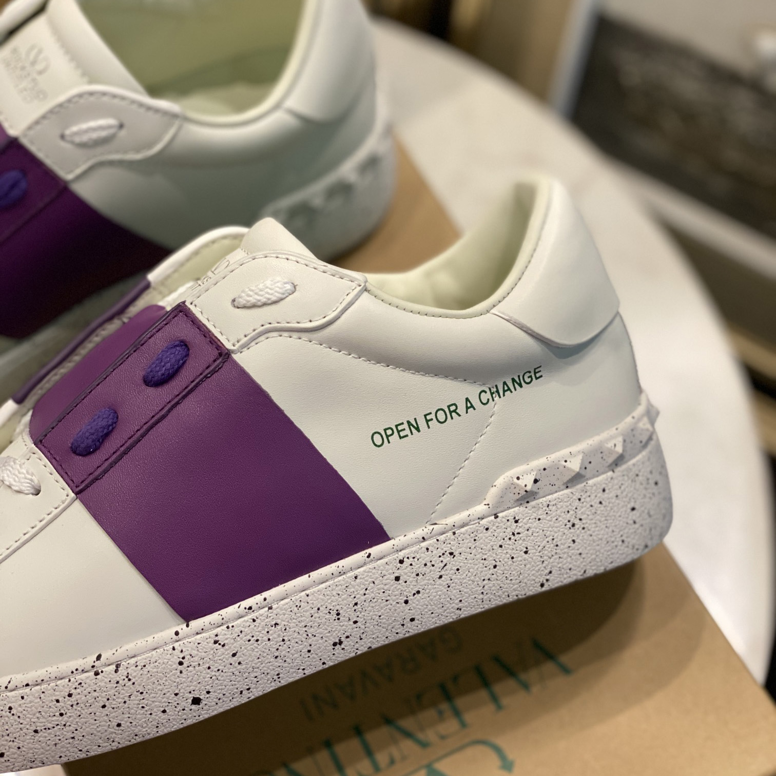 Valenti Open For A Change Sneaker In Bio-Based Material In White/Sunset Purple - DopestKickz