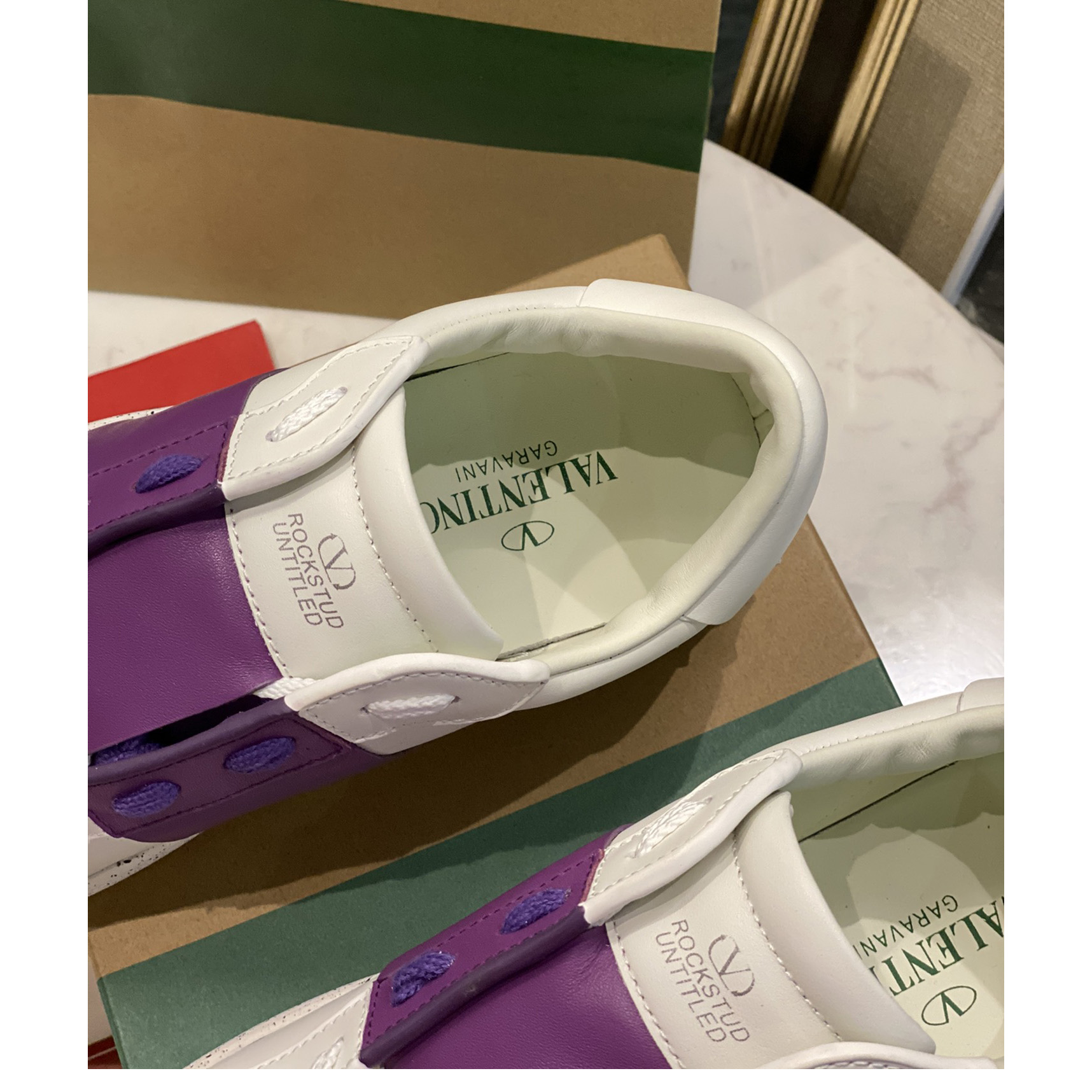 Valenti Open For A Change Sneaker In Bio-Based Material In White/Sunset Purple - DopestKickz