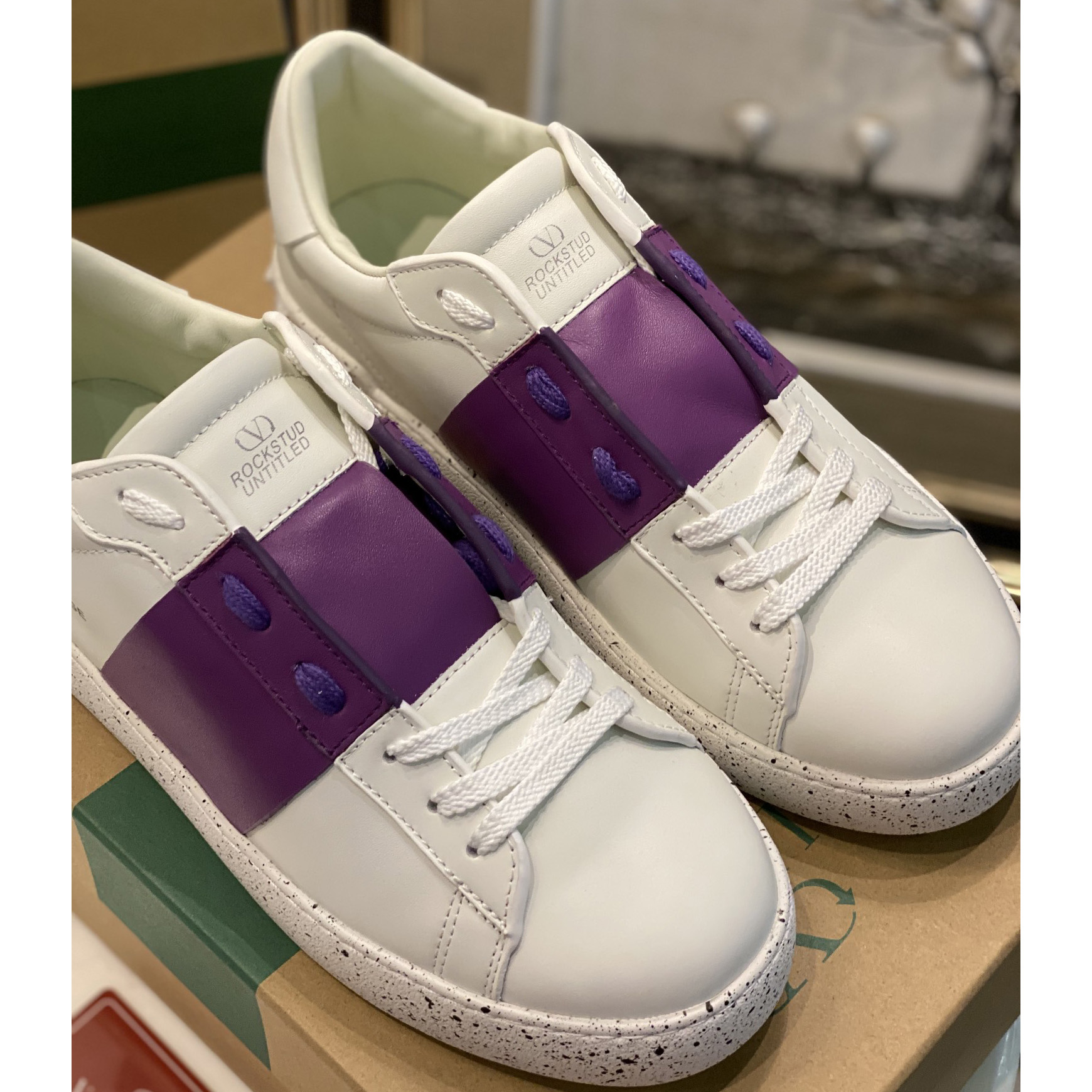 Valenti Open For A Change Sneaker In Bio-Based Material In White/Sunset Purple - DopestKickz