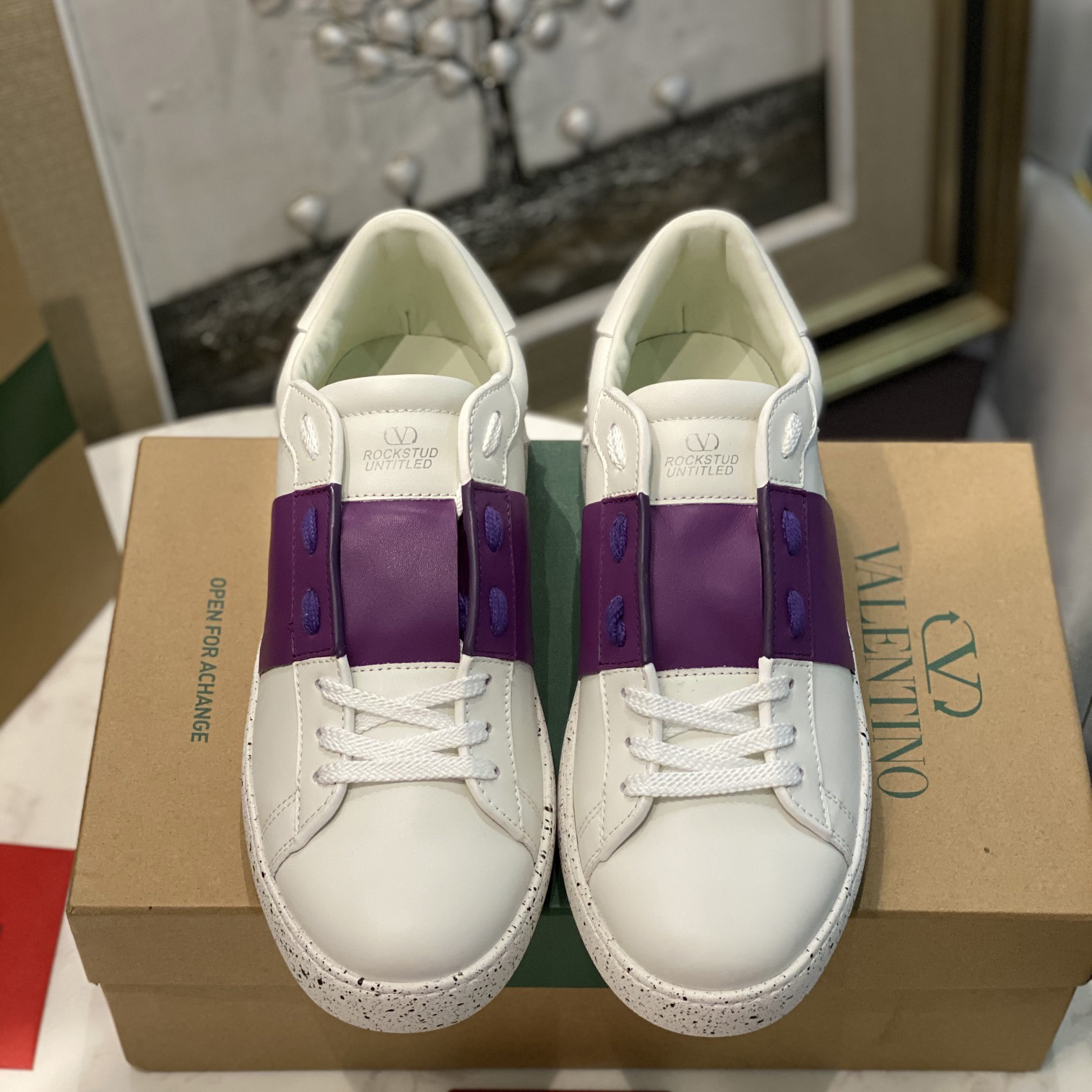 Valenti Open For A Change Sneaker In Bio-Based Material In White/Sunset Purple - DopestKickz