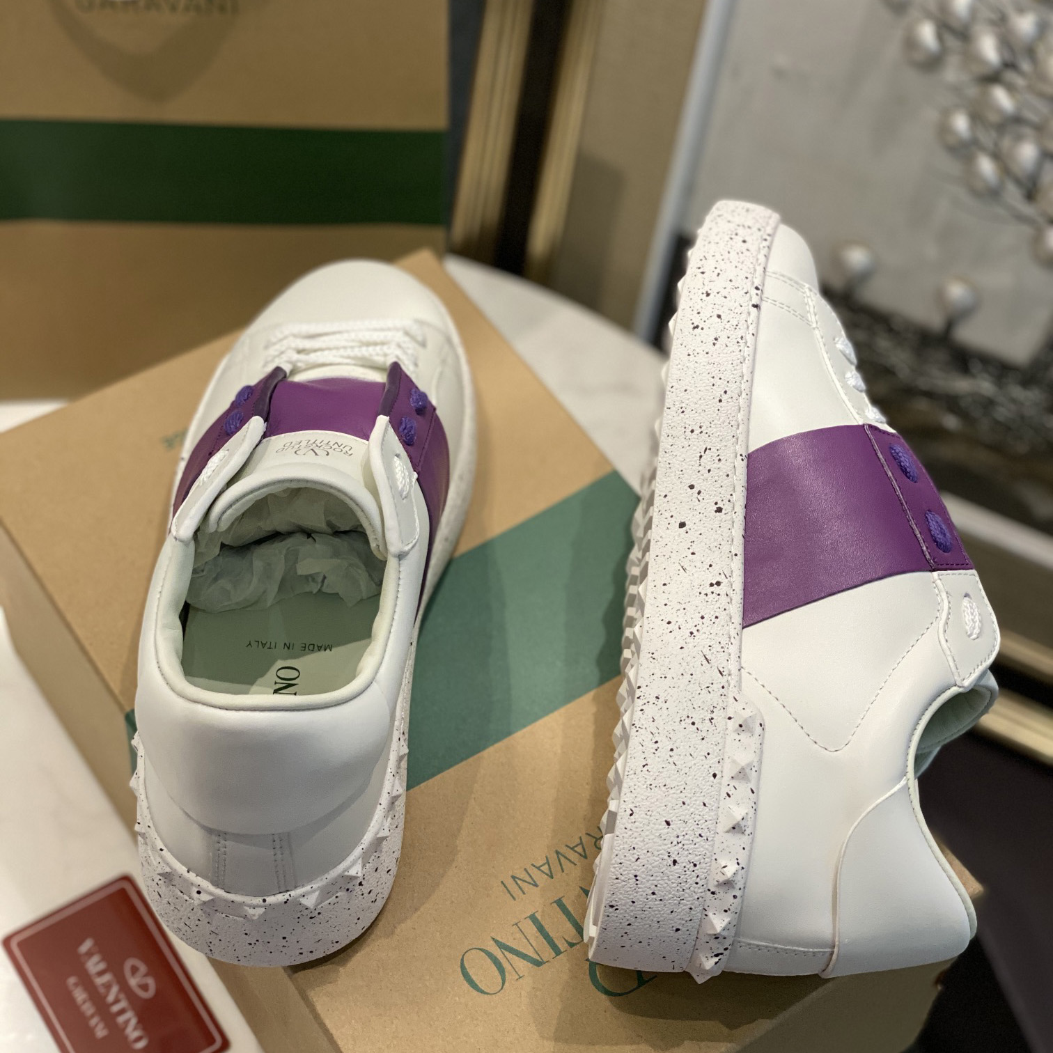 Valenti Open For A Change Sneaker In Bio-Based Material In White/Sunset Purple - DopestKickz
