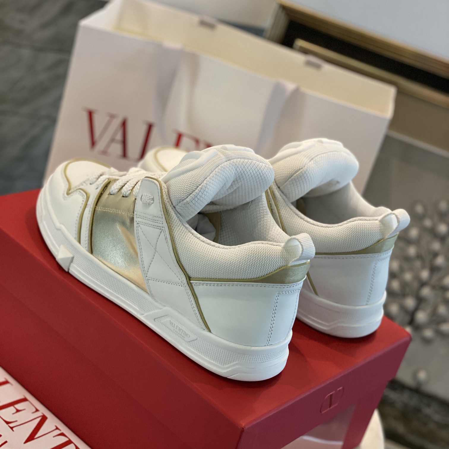 Valenti Open Skate Calfskin And Fabric Sneaker  - DopestKickz