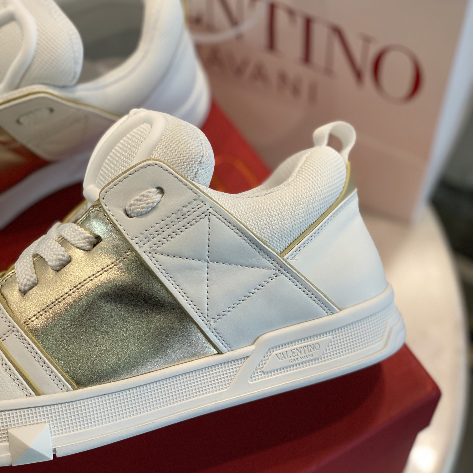 Valenti Open Skate Calfskin And Fabric Sneaker  - DopestKickz