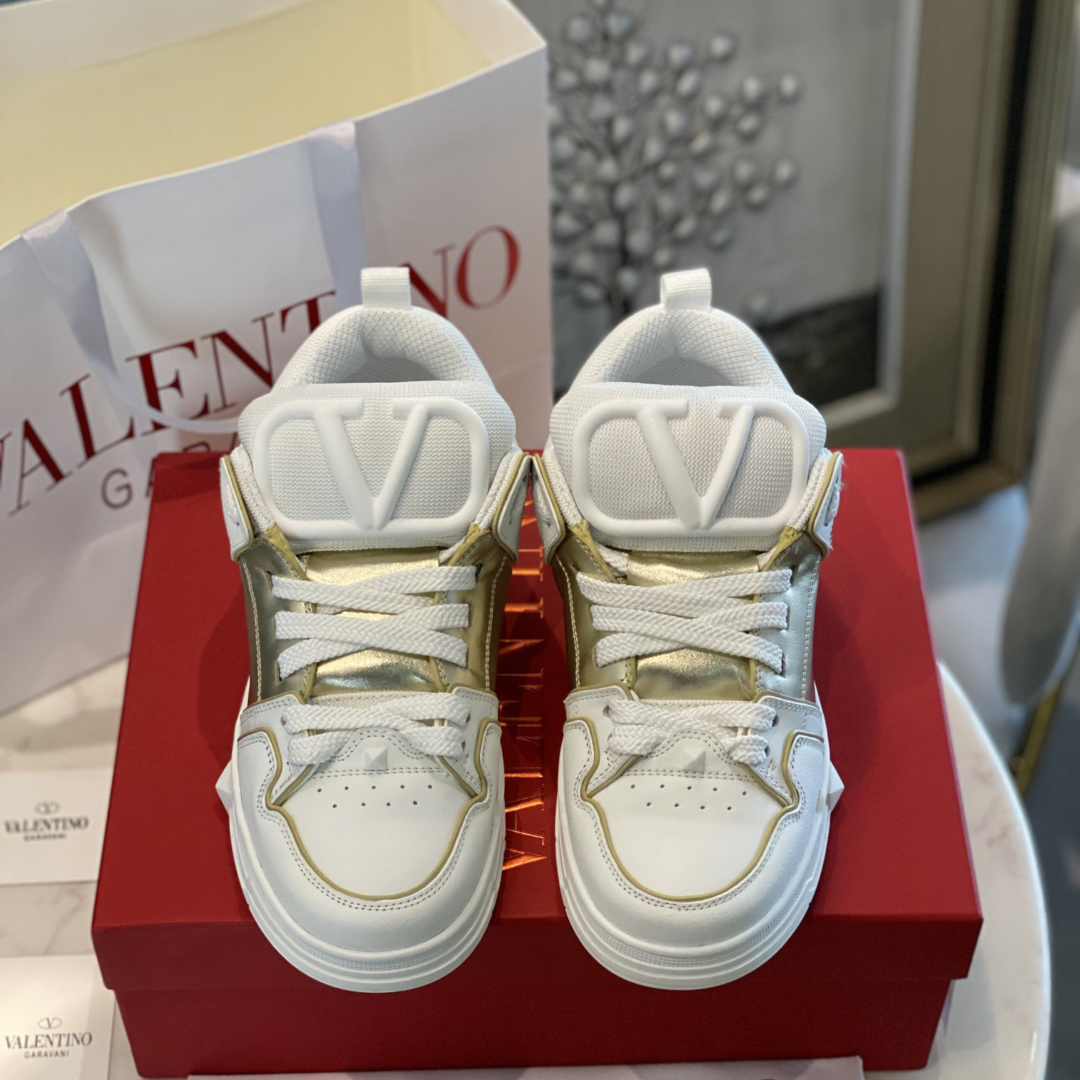 Valenti Open Skate Calfskin And Fabric Sneaker  - DopestKickz