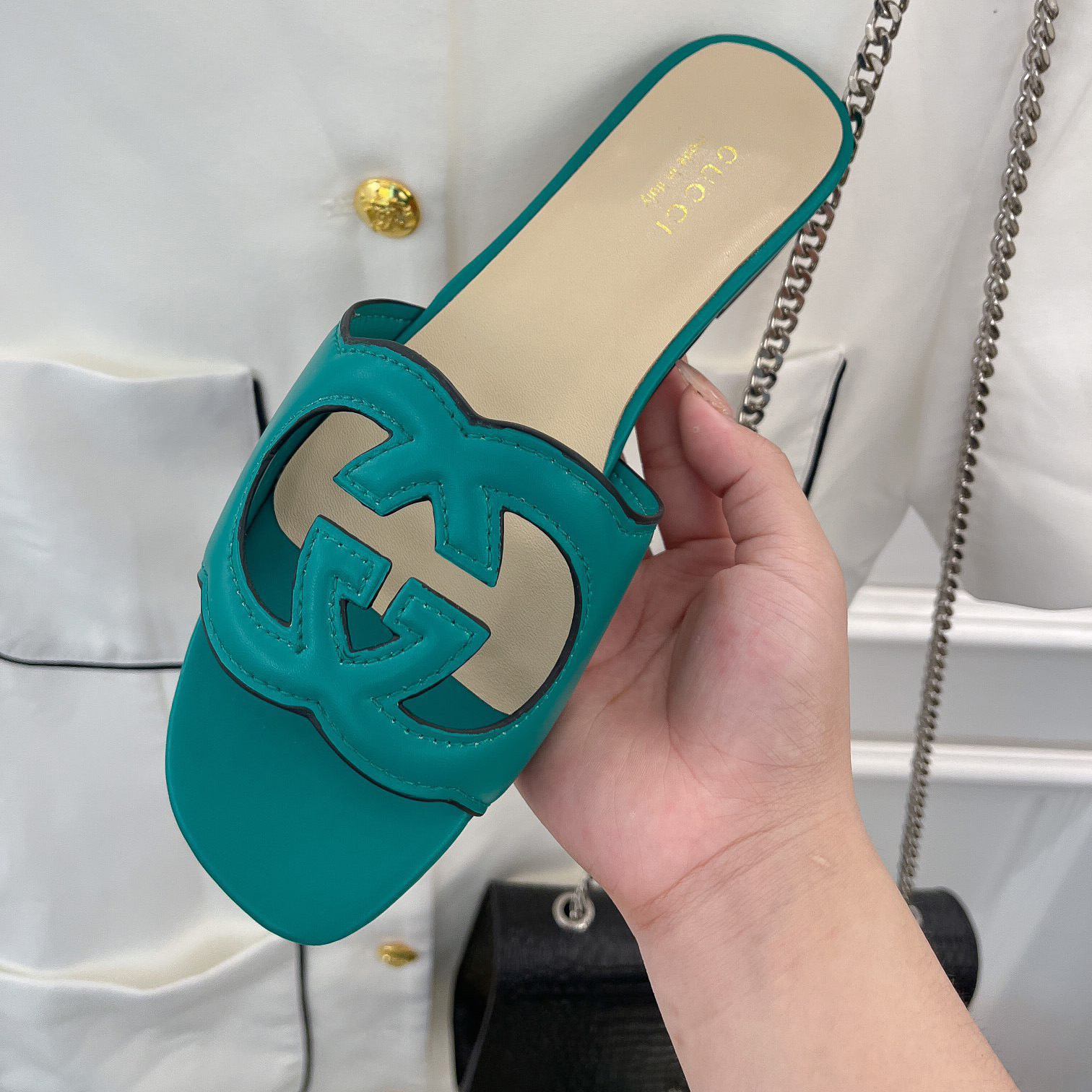 Gucci Women's Interlocking G Cut-Out Slide Sandal - DopestKickz