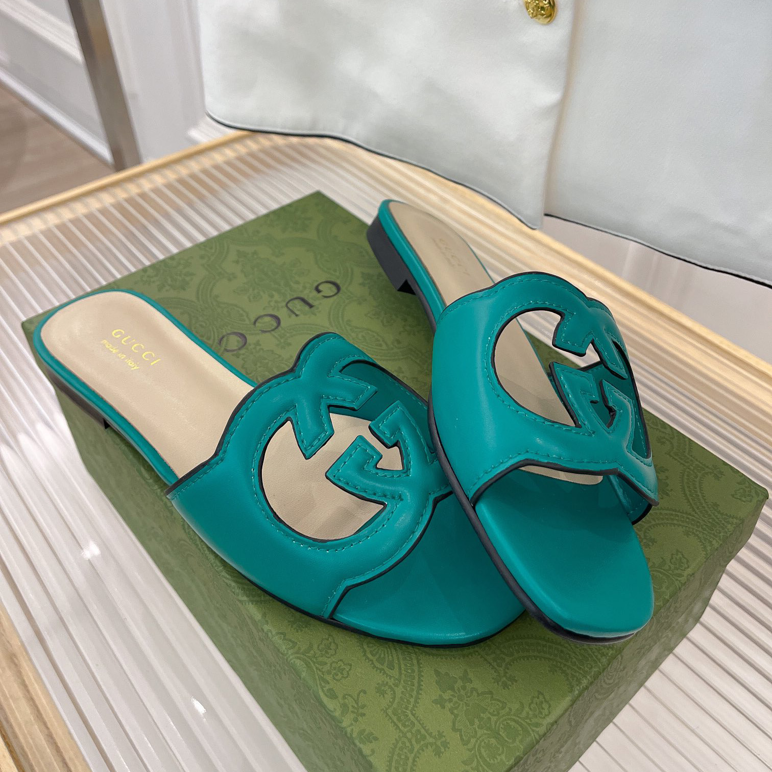 Gucci Women's Interlocking G Cut-Out Slide Sandal - DopestKickz