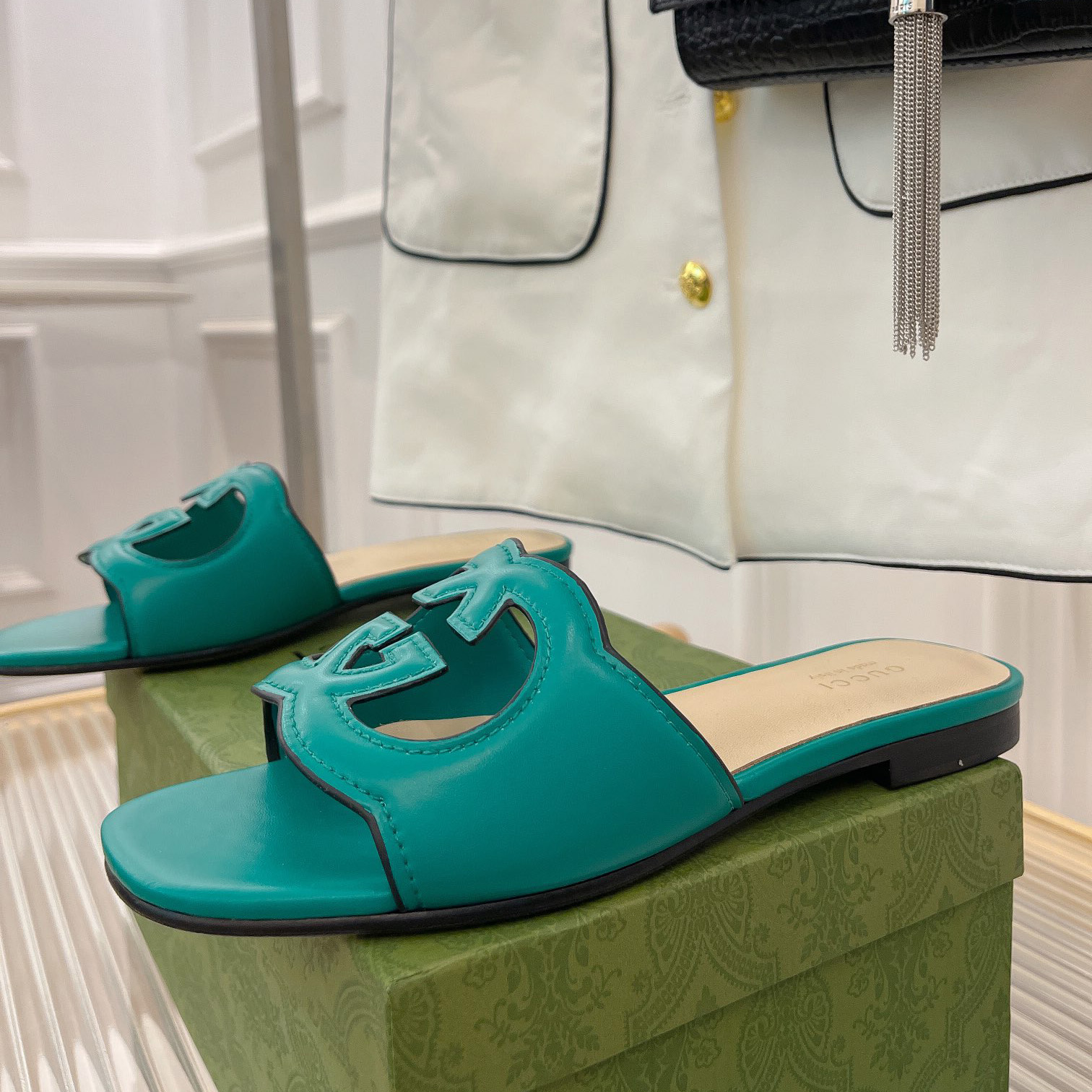 Gucci Women's Interlocking G Cut-Out Slide Sandal - DopestKickz