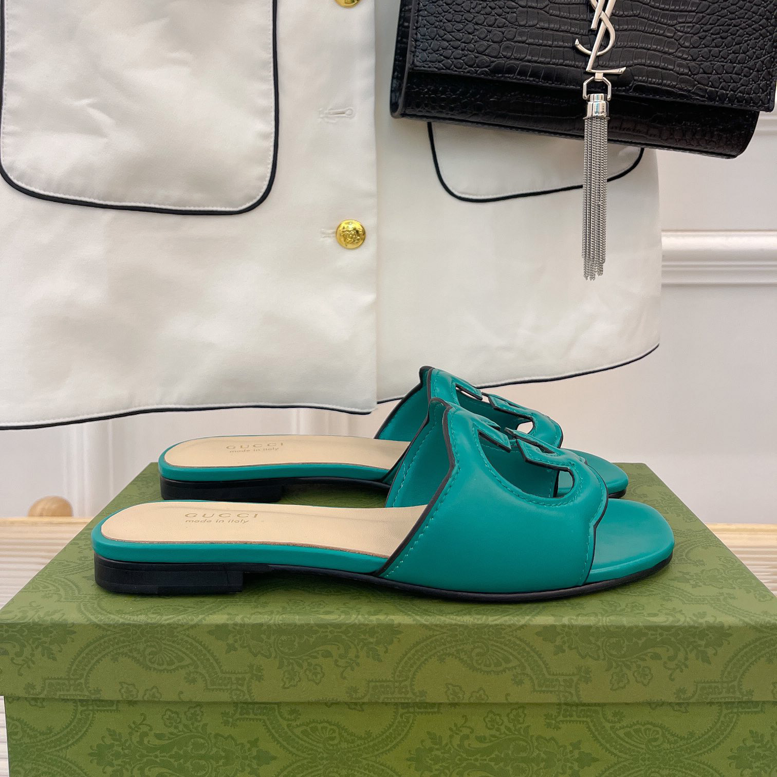 Gucci Women's Interlocking G Cut-Out Slide Sandal - DopestKickz