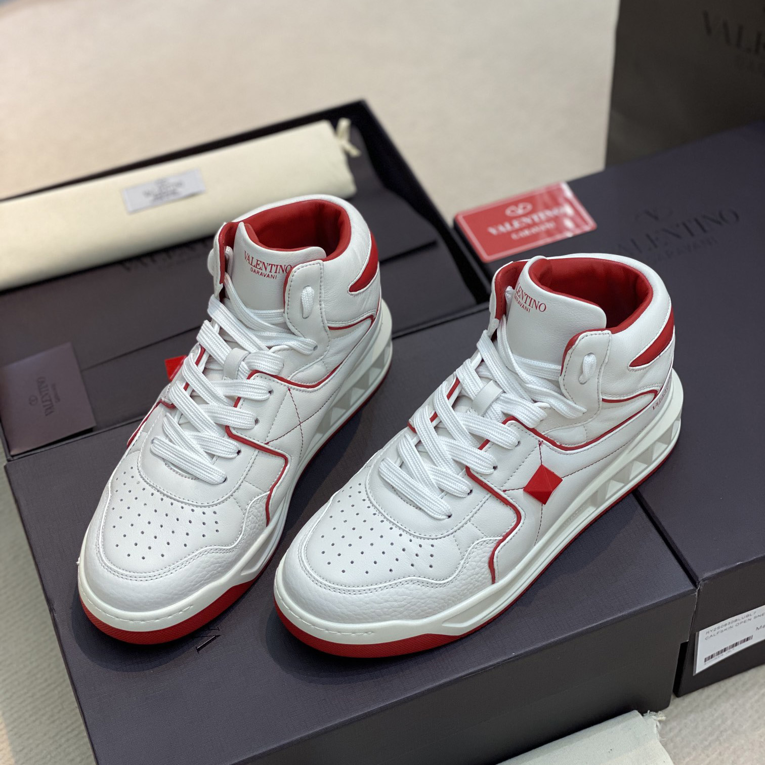 Valenti One Stud Mid-Top Nappa Sneaker - DopestKickz