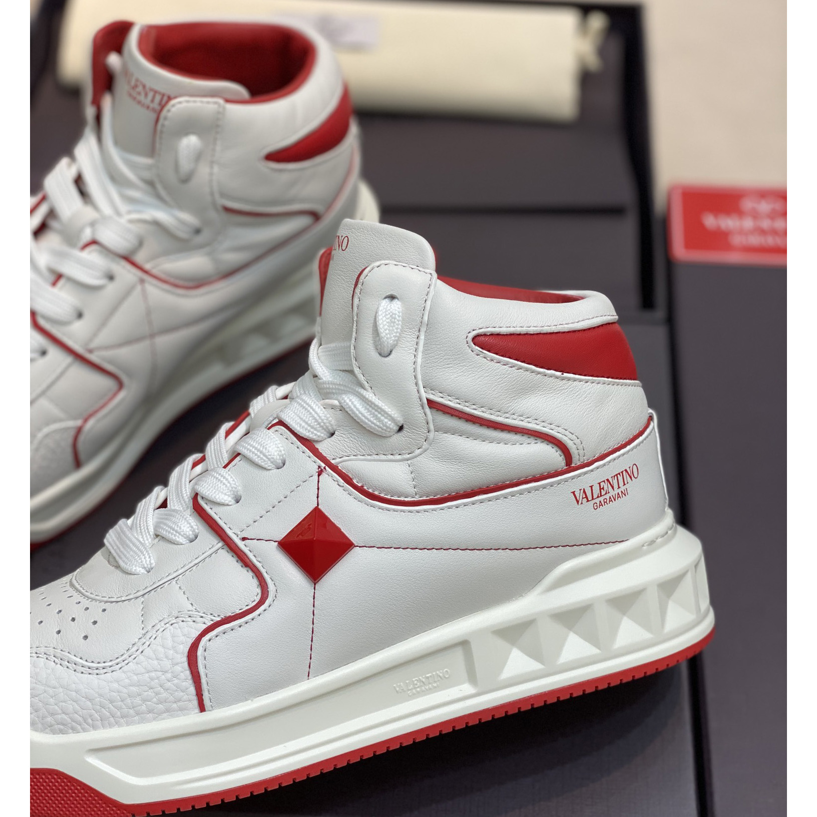 Valenti One Stud Mid-Top Nappa Sneaker - DopestKickz