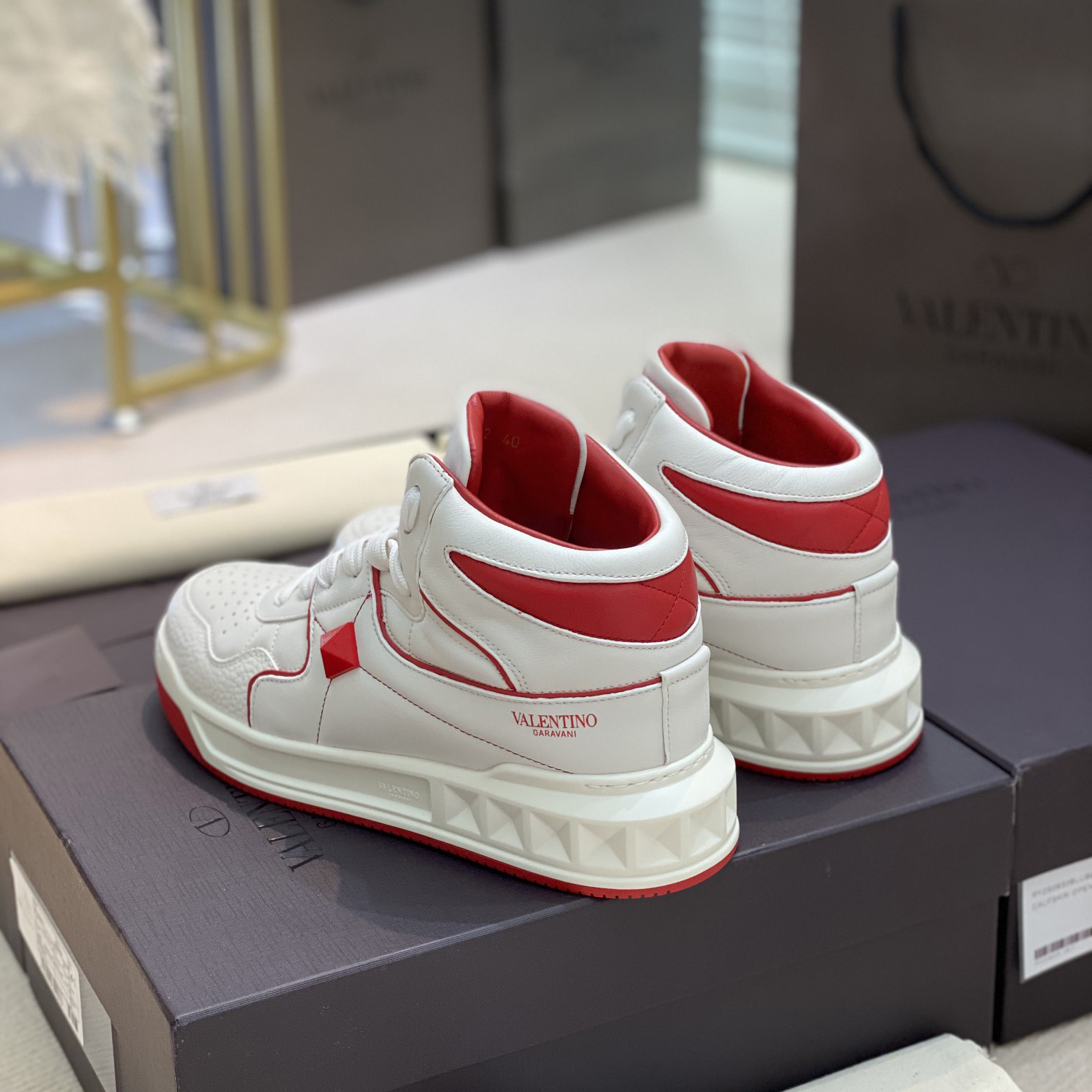 Valenti One Stud Mid-Top Nappa Sneaker - DopestKickz