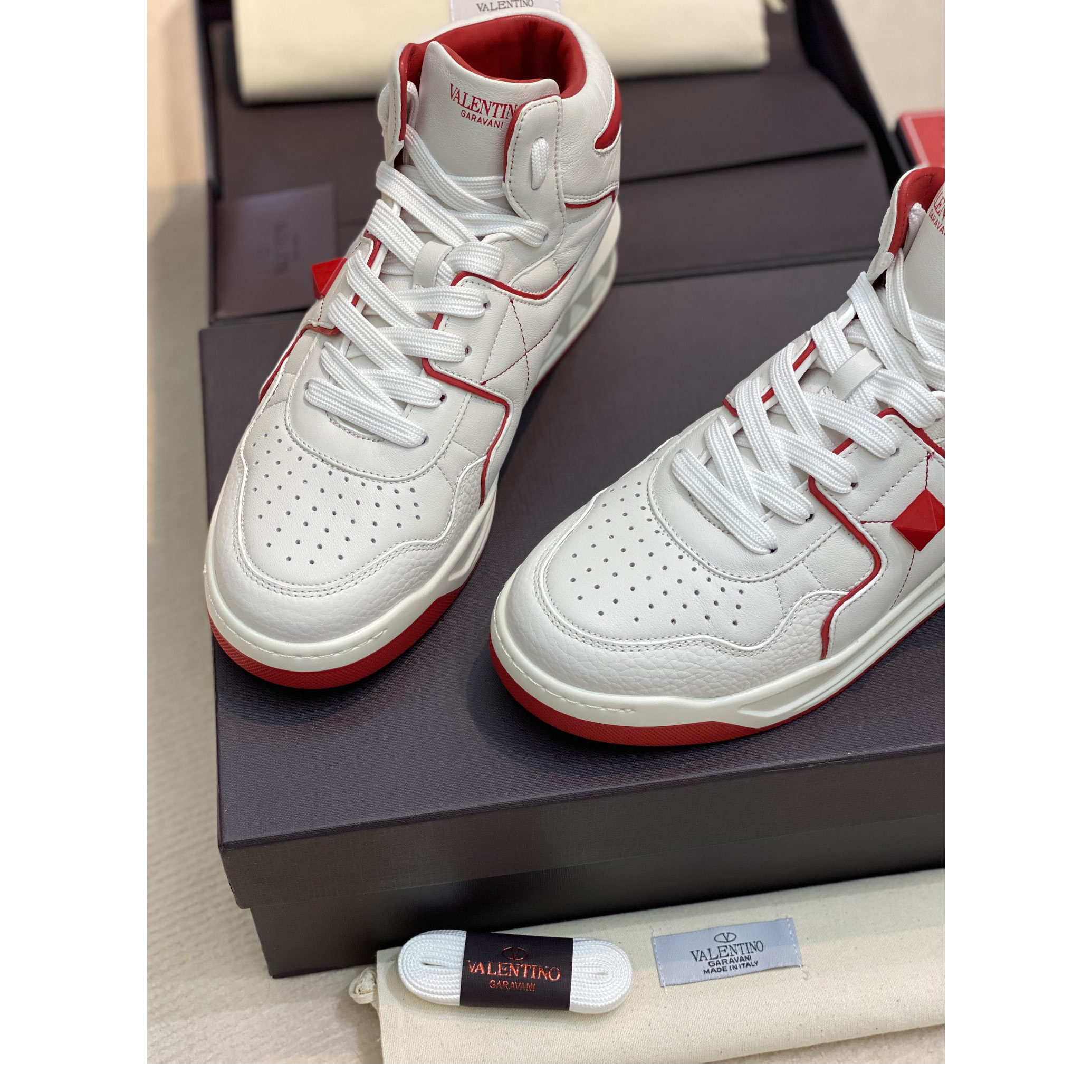 Valenti One Stud Mid-Top Nappa Sneaker - DopestKickz