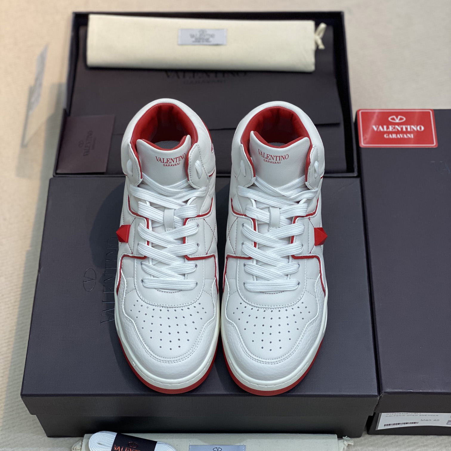 Valenti One Stud Mid-Top Nappa Sneaker - DopestKickz