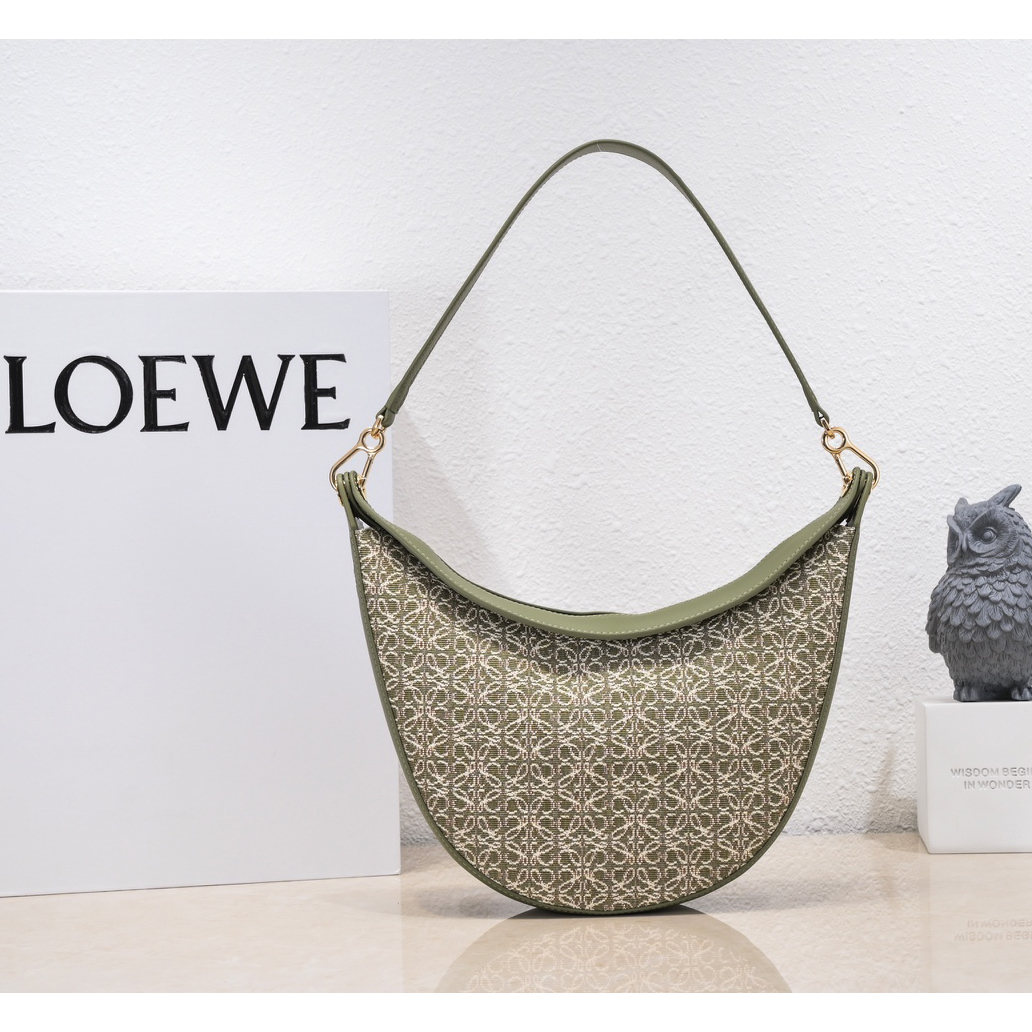 Loewe Luna Bag In Anagram Jacquard And Classic Calfskin(29.5-27-8cm) - DopestKickz