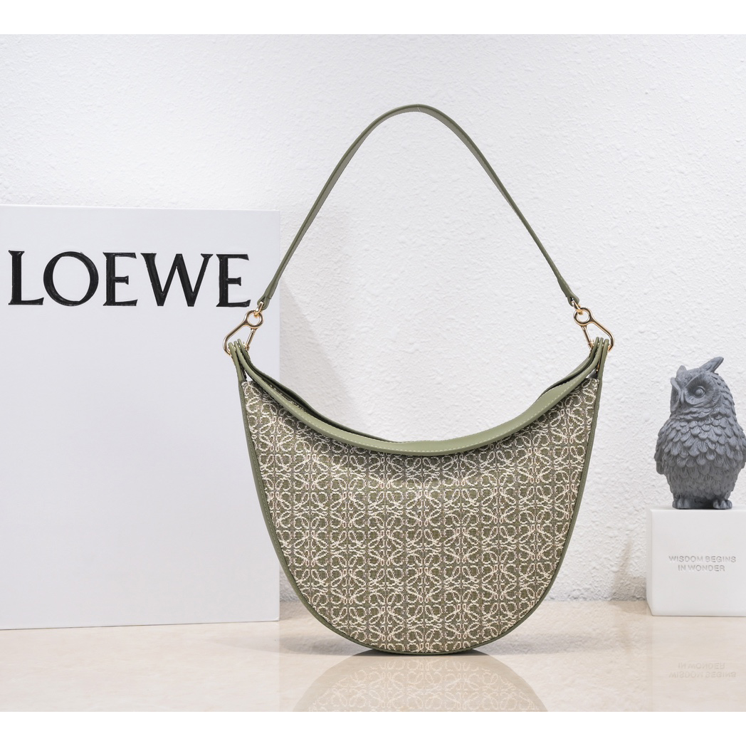 Loewe Luna Bag In Anagram Jacquard And Classic Calfskin(29.5-27-8cm) - DopestKickz