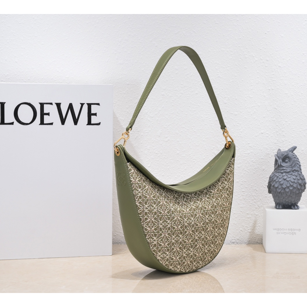 Loewe Luna Bag In Anagram Jacquard And Classic Calfskin(29.5-27-8cm) - DopestKickz