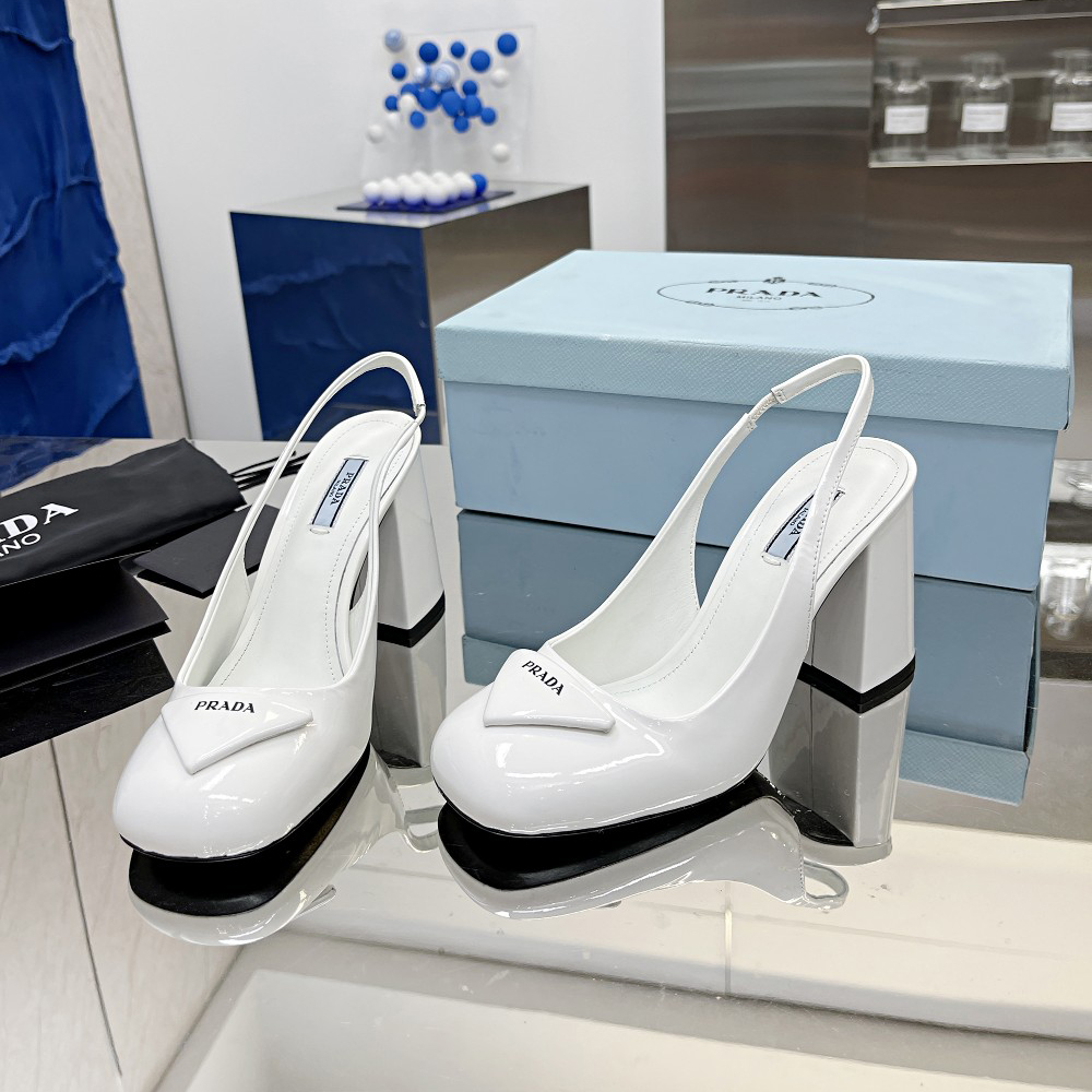 Prada Patent Leather Sling-Back Pumps - DopestKickz