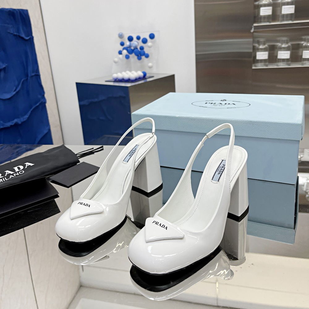 Prada Patent Leather Sling-Back Pumps - DopestKickz