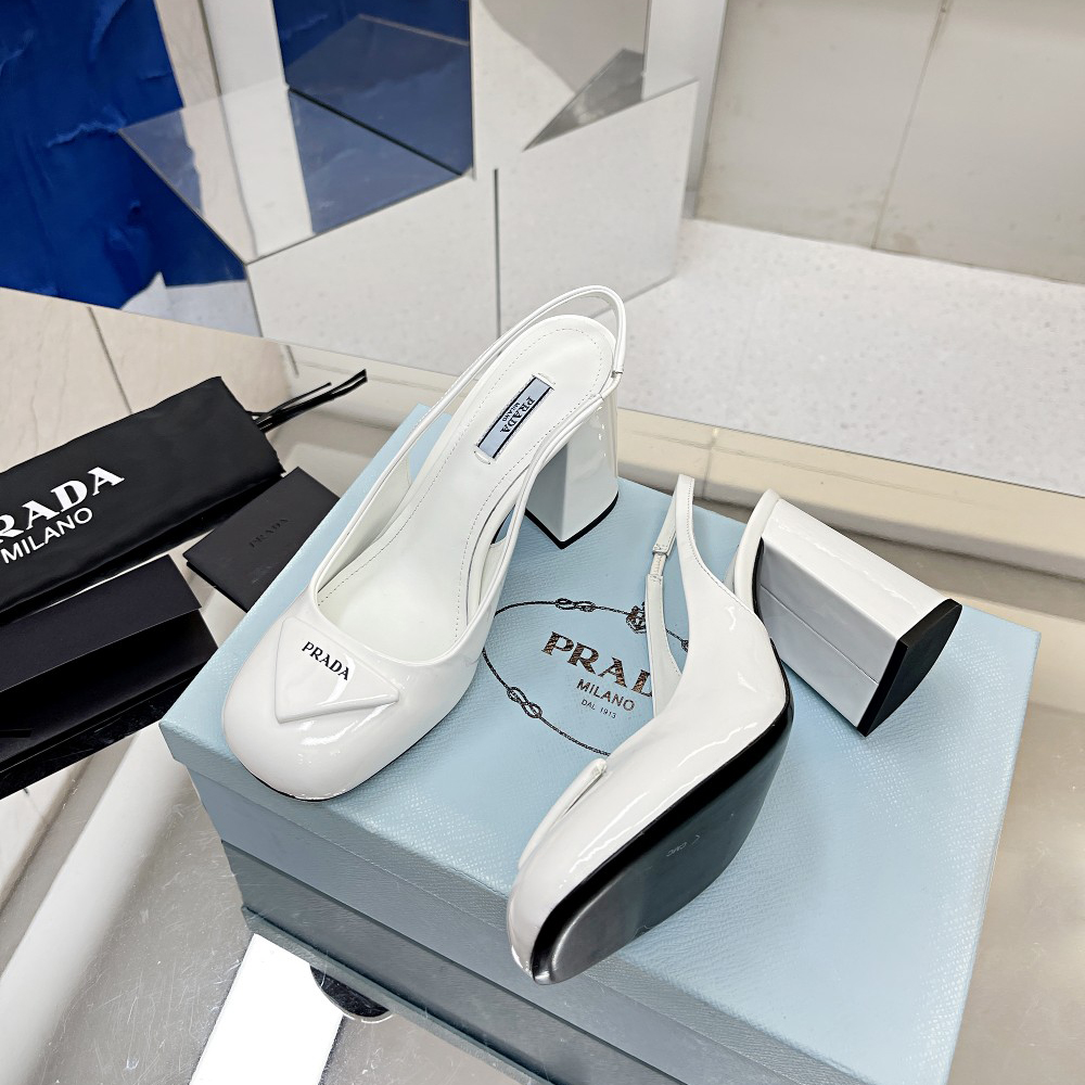 Prada Patent Leather Sling-Back Pumps - DopestKickz