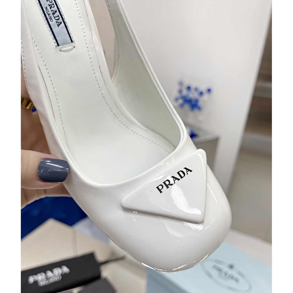 Prada Patent Leather Sling-Back Pumps - DopestKickz