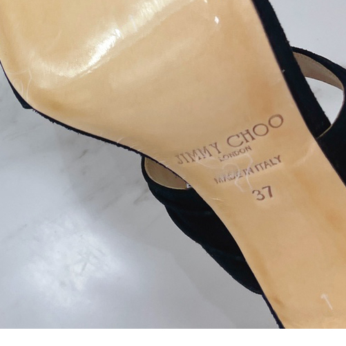 Jimmy Choo Black Suede Sandals With Pearls And Crystals - DopestKickz