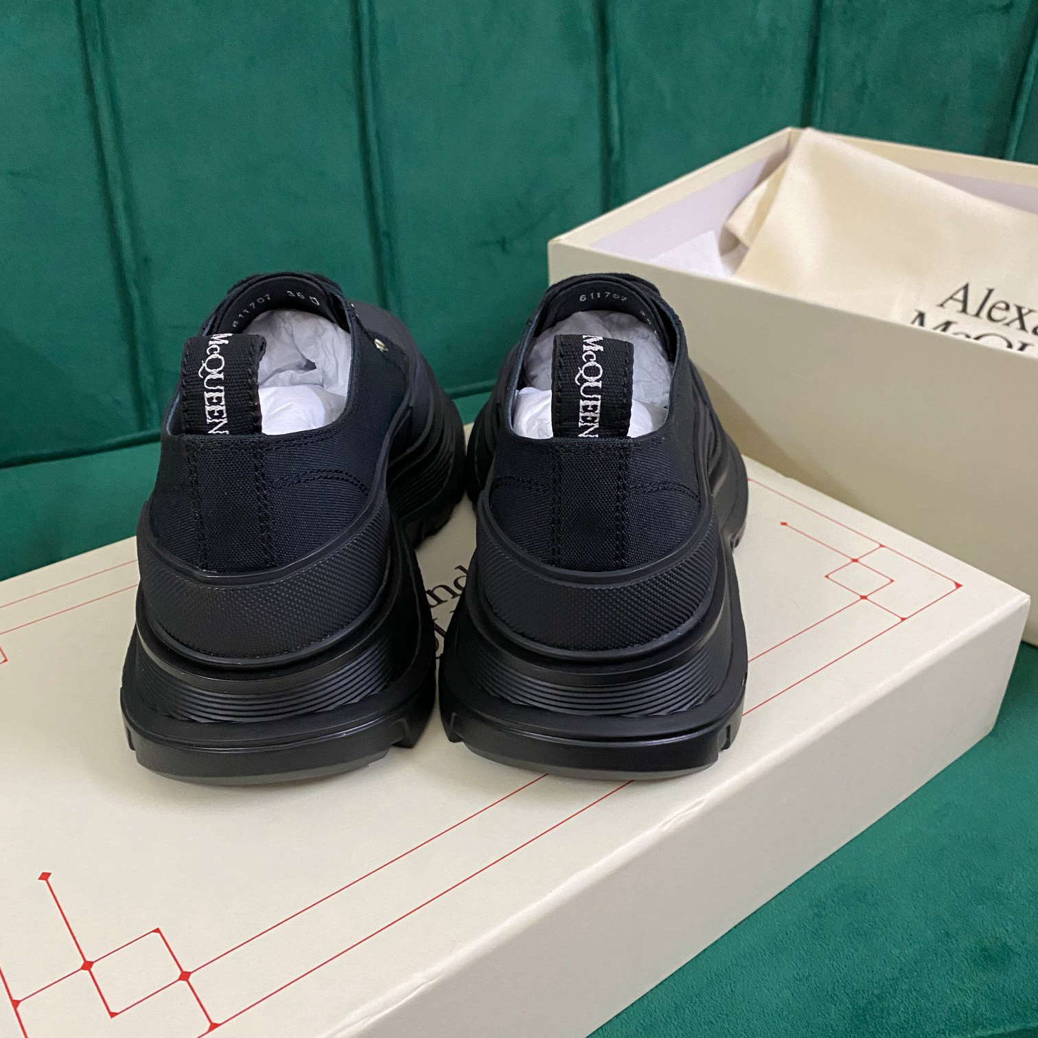 Alexander Mqueen Women's Tread Slick Lace Up In Black - DopestKickz